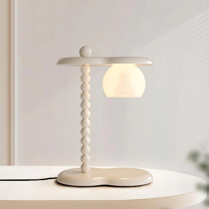 Everalda Table Lamp | Metal & Glass | Green+Red, Red+Black, Beige+Black, Beige