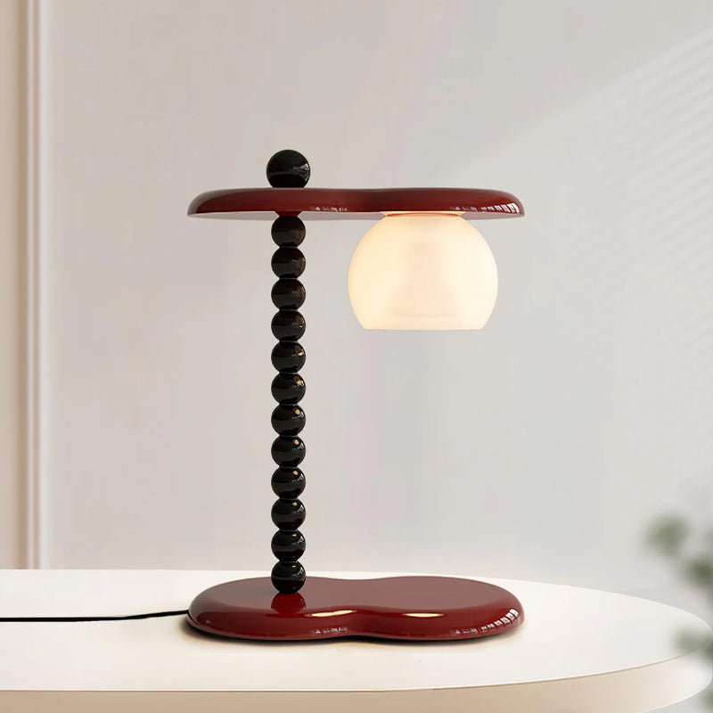 Everalda Table Lamp | Metal & Glass | Green+Red, Red+Black, Beige+Black, Beige