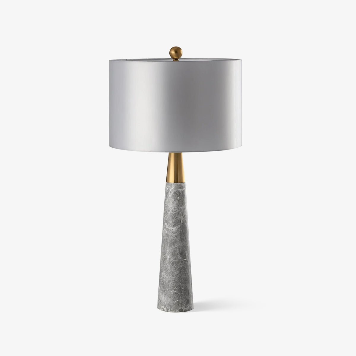 Expino Table Lamp | Metal, Marble & Fabric | Grey Shade