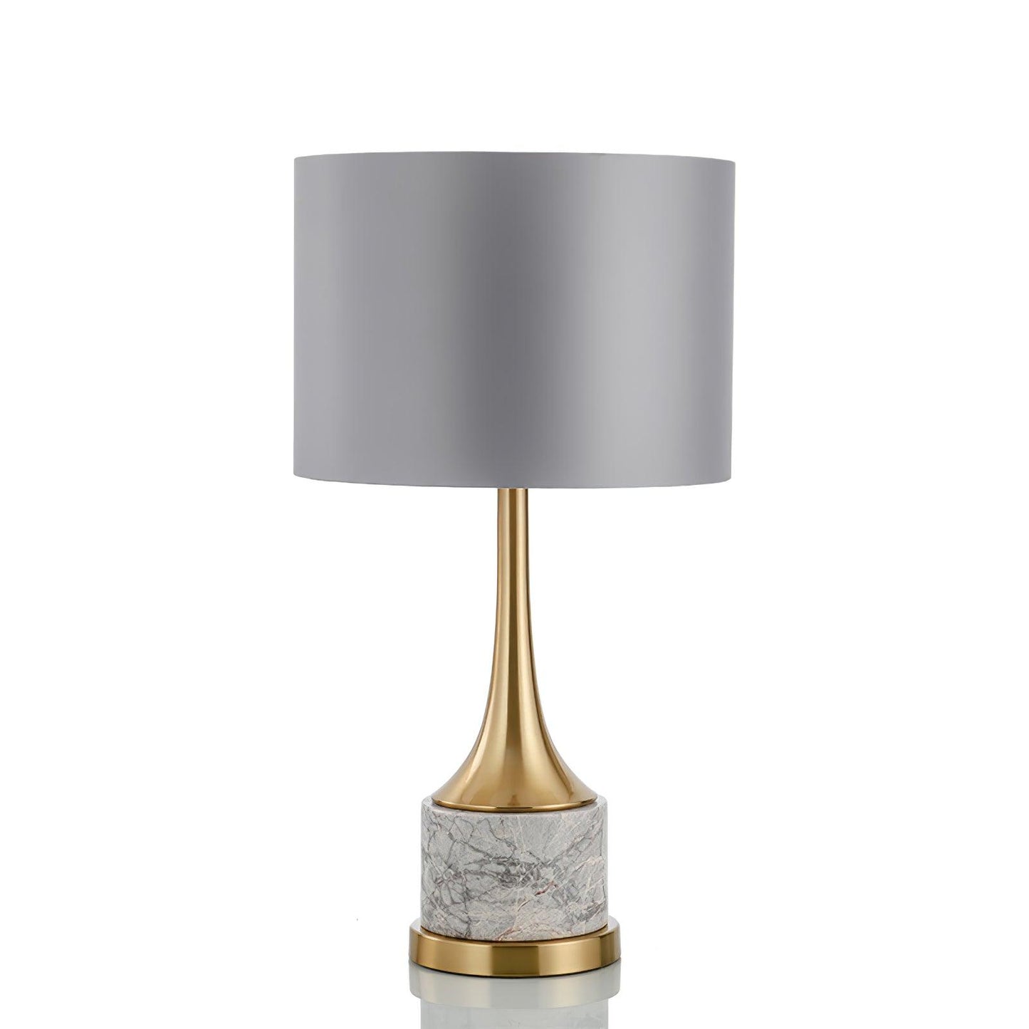 Expino Table Lamp | Metal, Marble & Fabric | Grey Shade