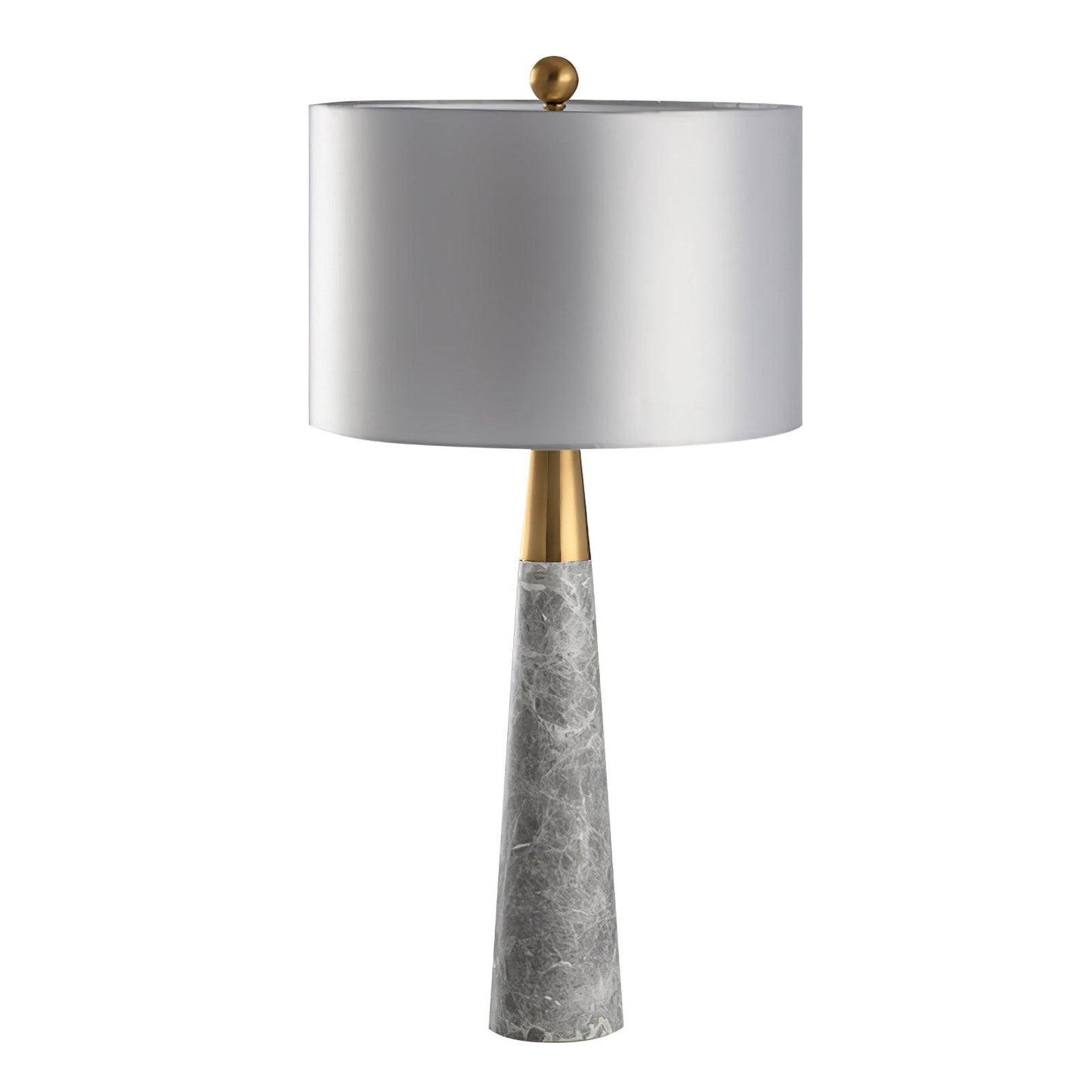 Expino Table Lamp | Metal, Marble & Fabric | Grey Shade