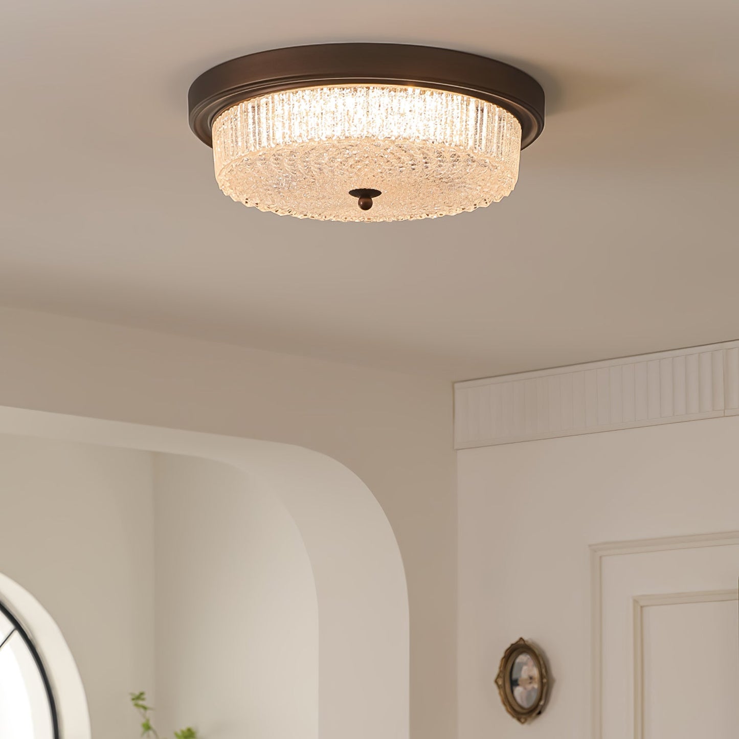 Fabula Ceiling Lamp | Vintage Bronze | Opaque Glass