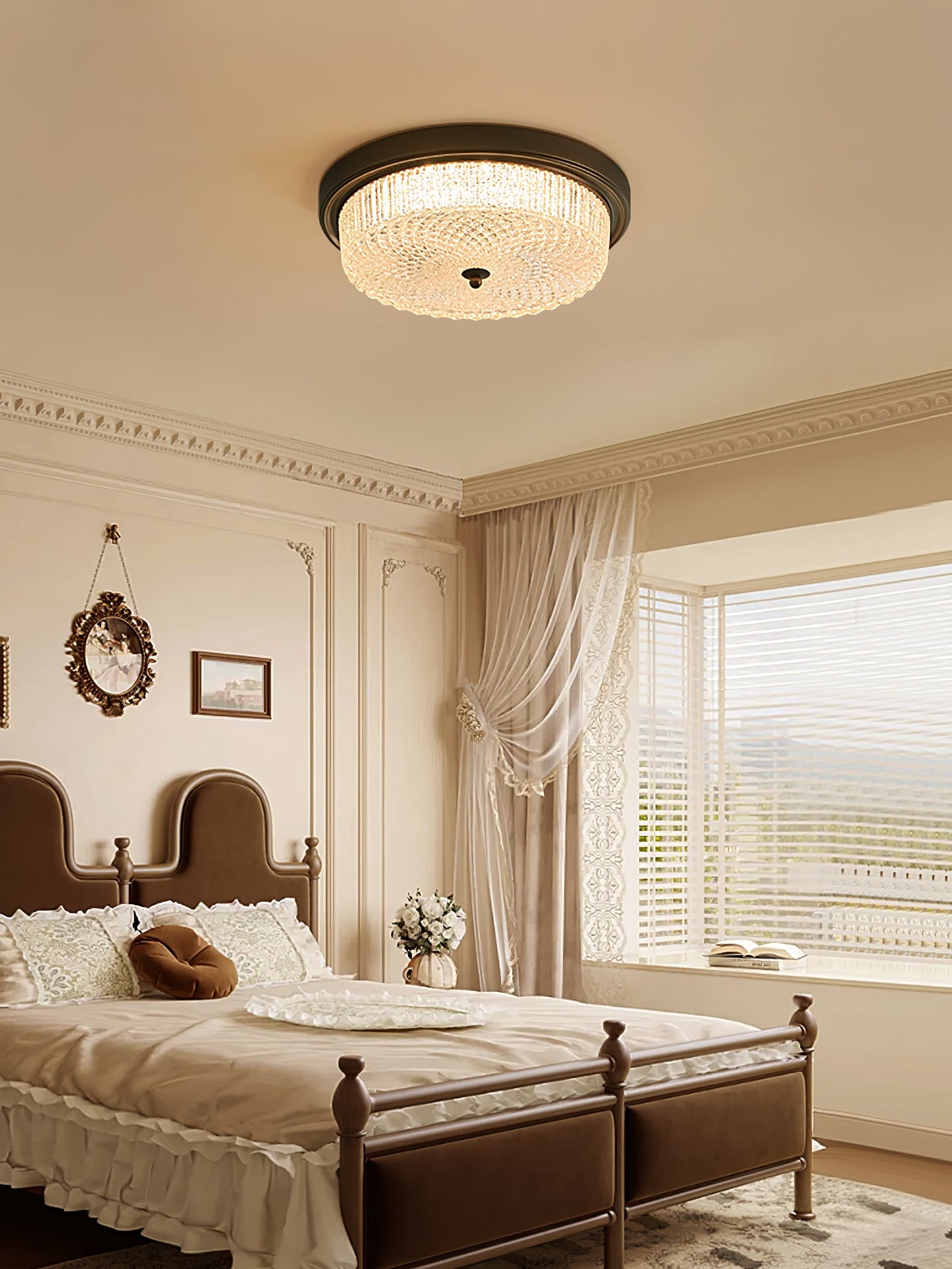 Fabula Ceiling Lamp | Vintage Bronze | Opaque Glass