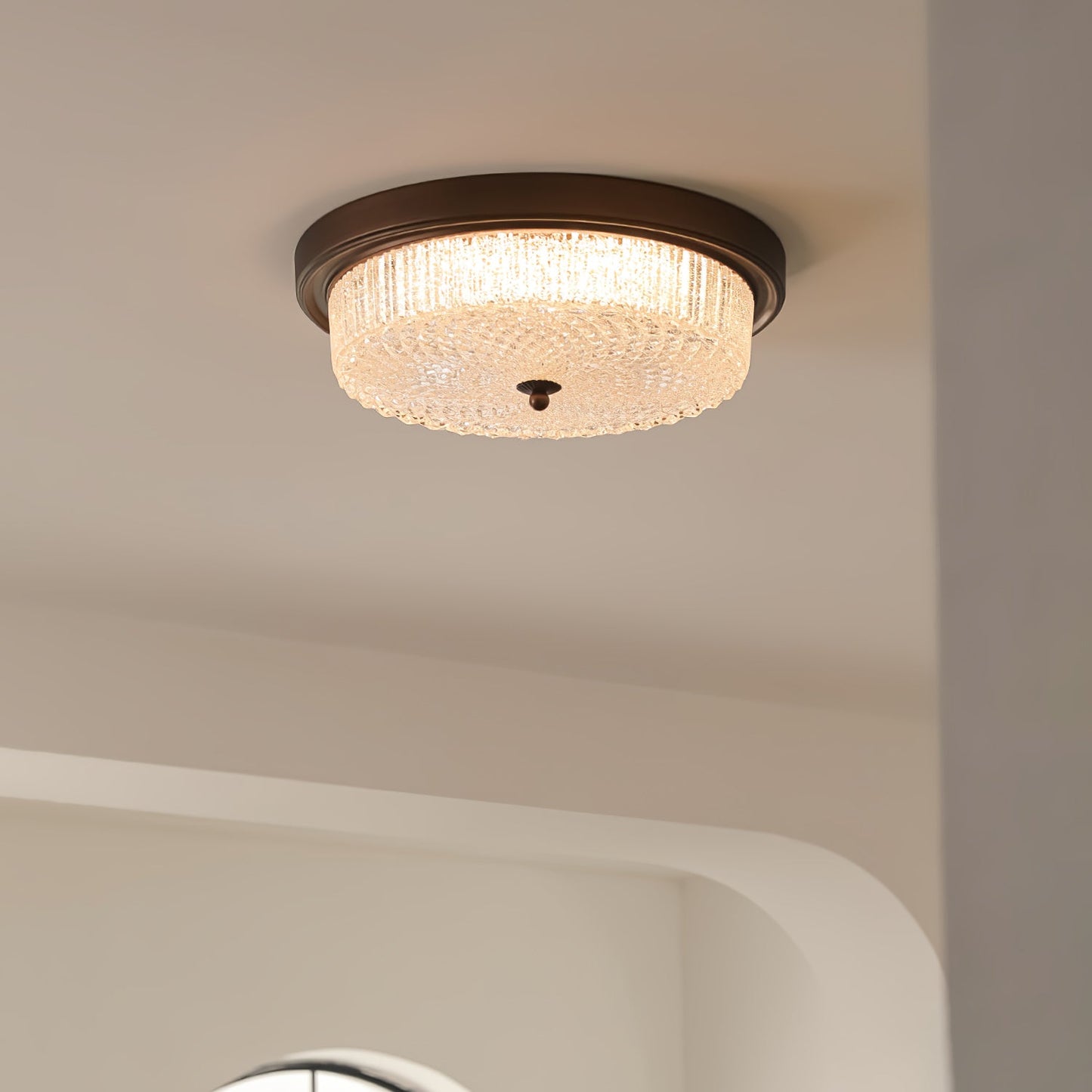 Fabula Ceiling Lamp | Vintage Bronze | Opaque Glass
