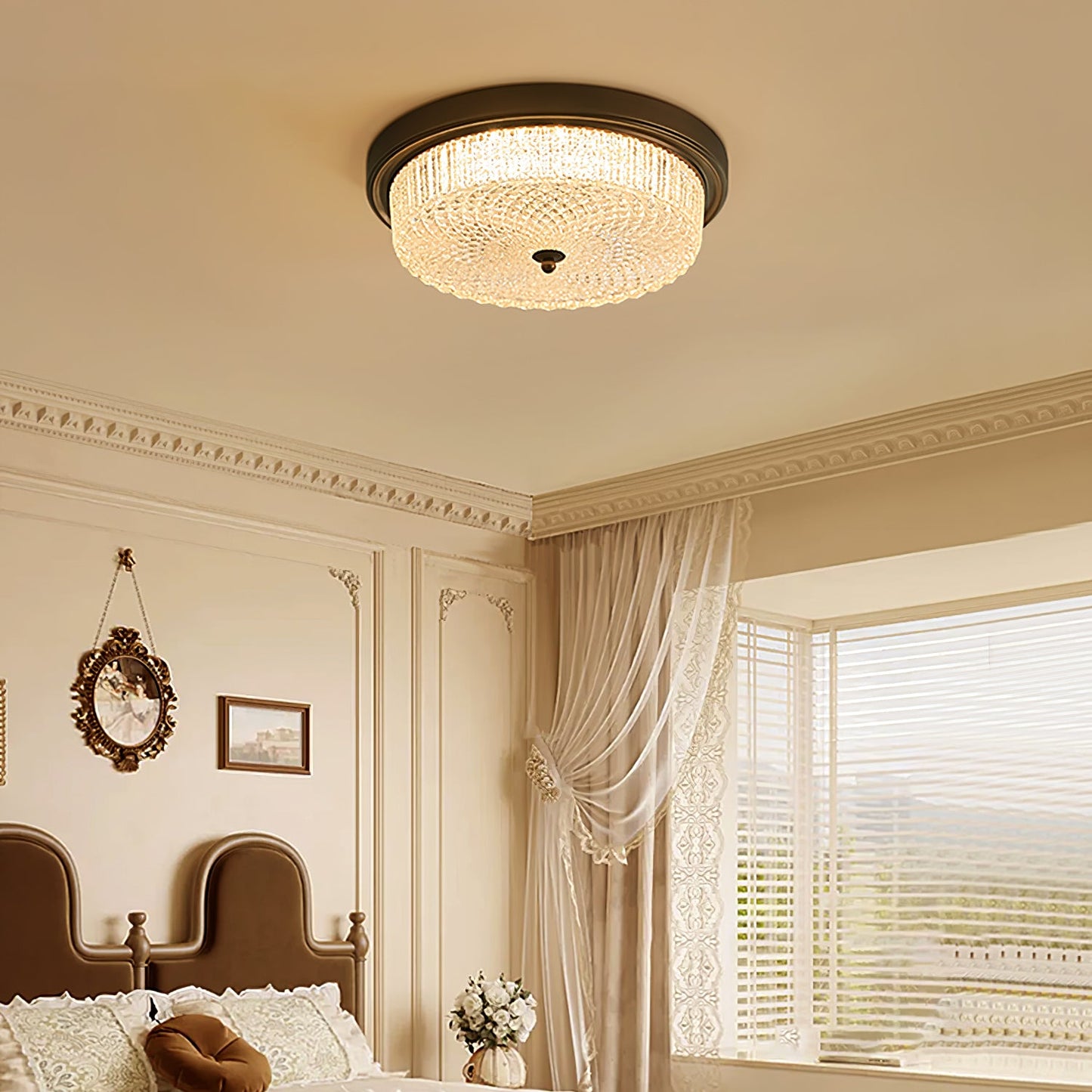 Fabula Ceiling Lamp | Vintage Bronze | Opaque Glass