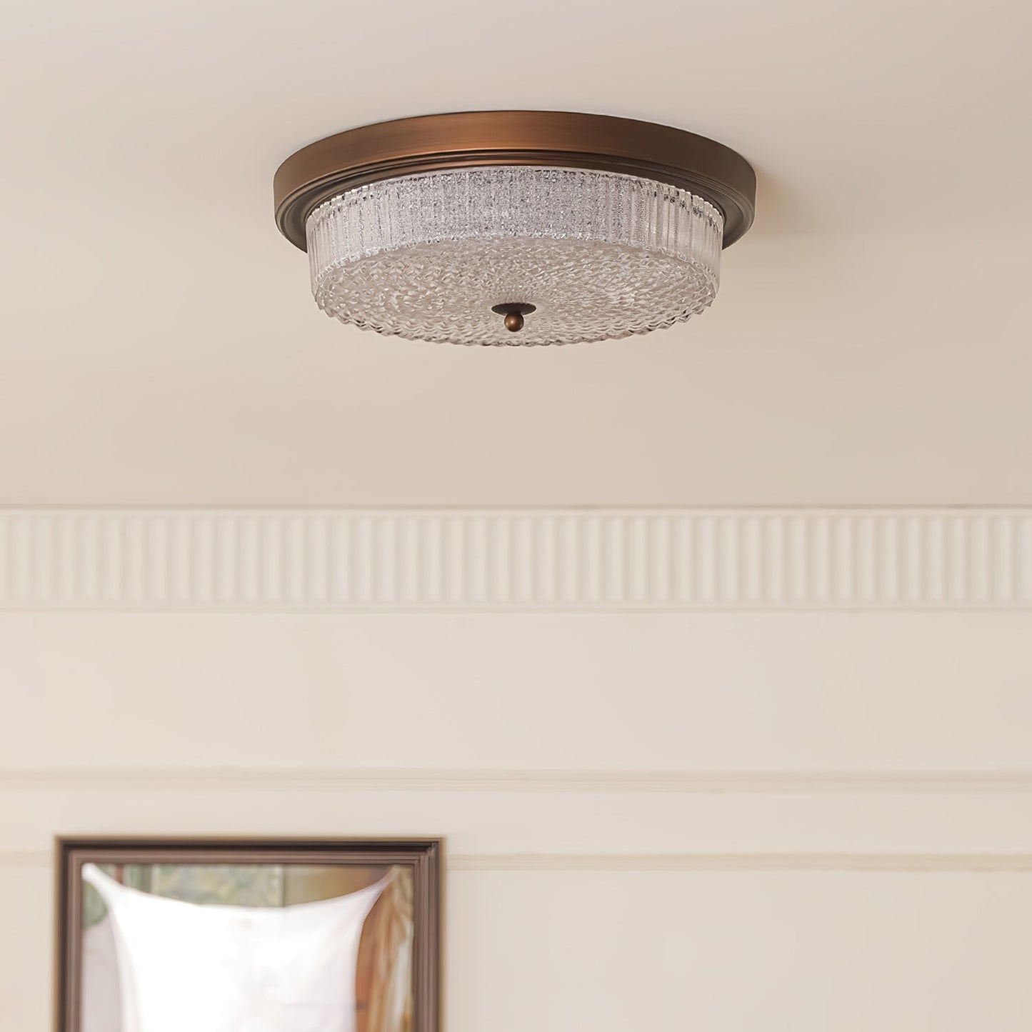 Fabula Ceiling Lamp | Vintage Bronze | Opaque Glass