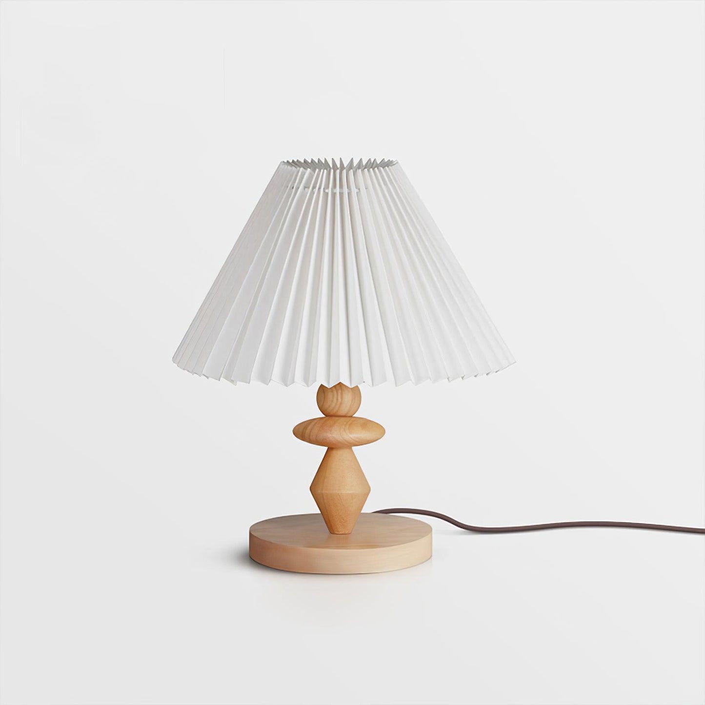 Facet Table Lamp | Wood Base | White or Black Shade
