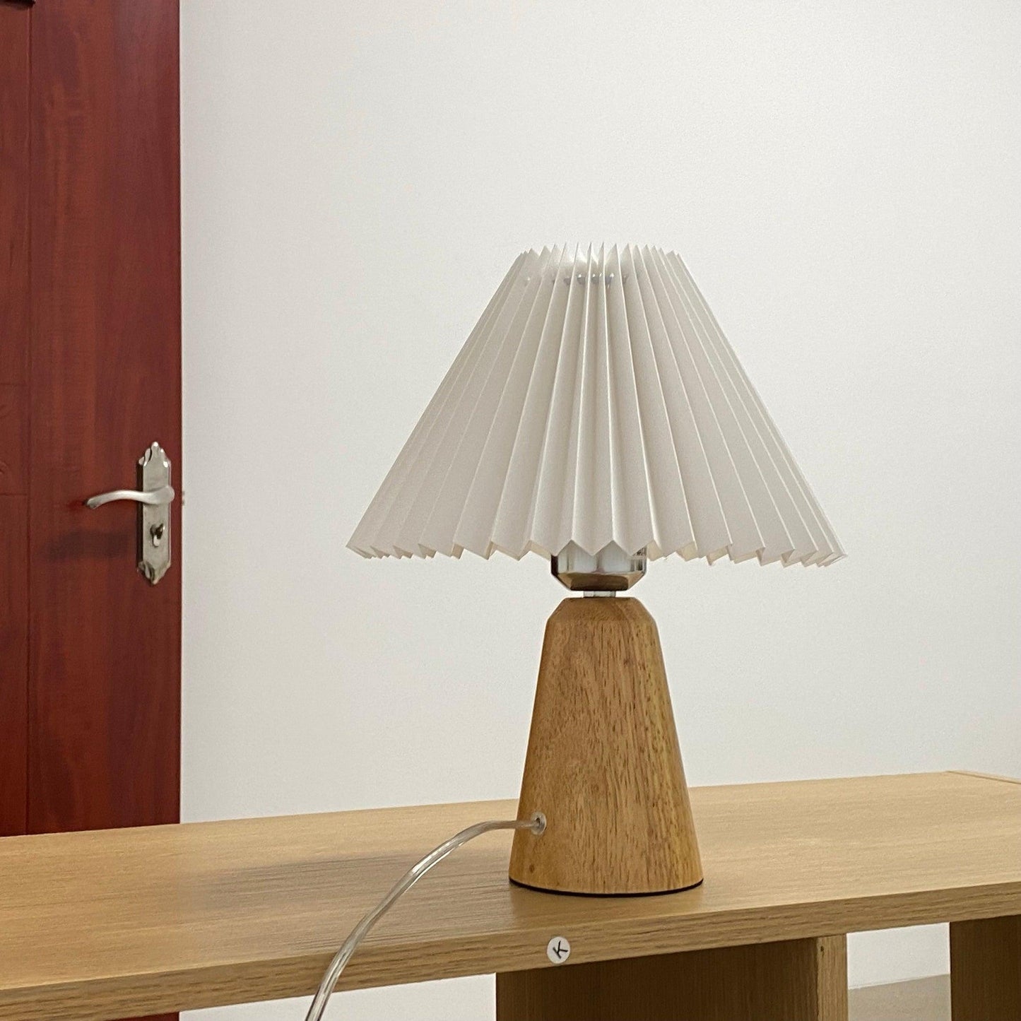 Facet Table Lamp | Wood Base | White or Black Shade