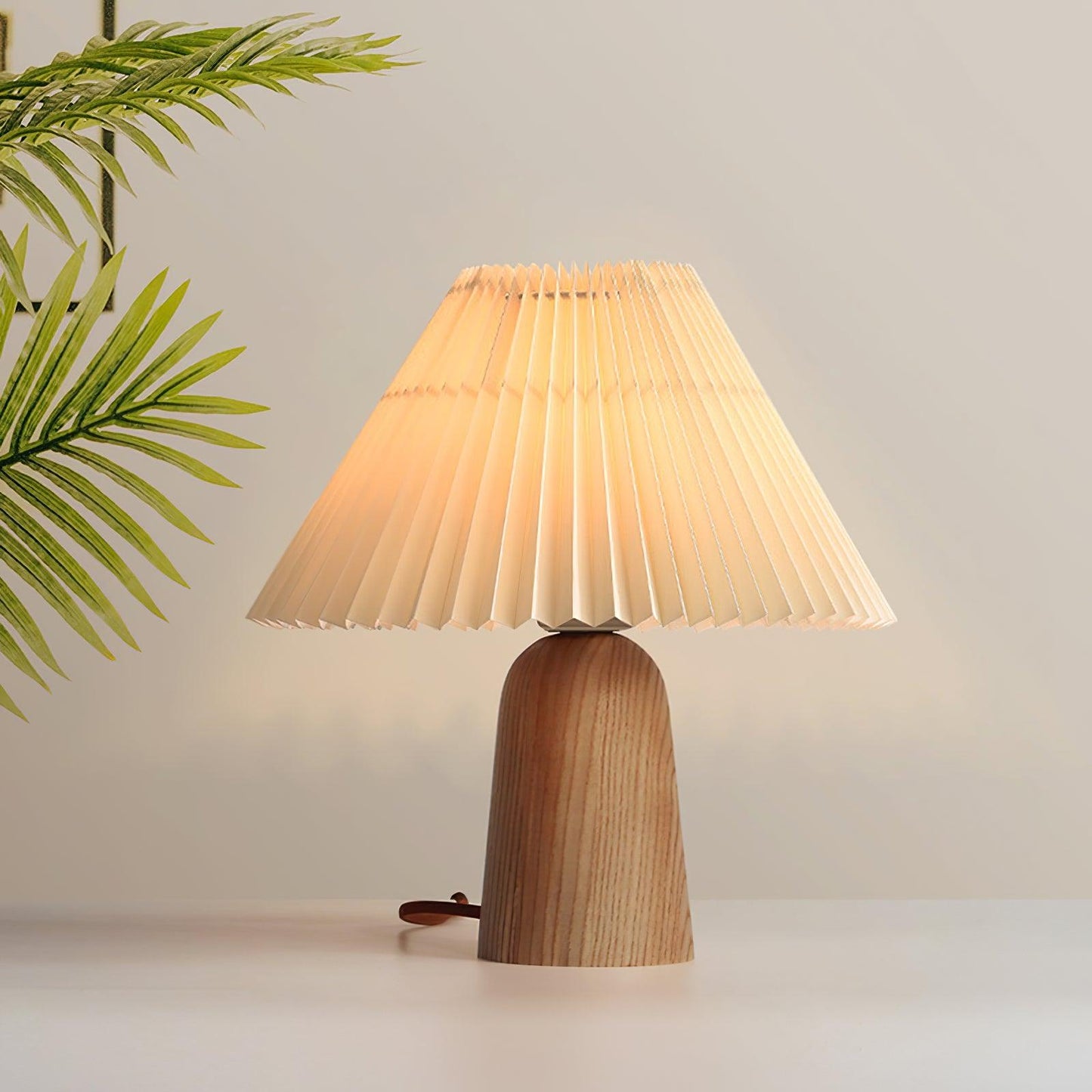 Facet Table Lamp | Wood Base | White or Black Shade