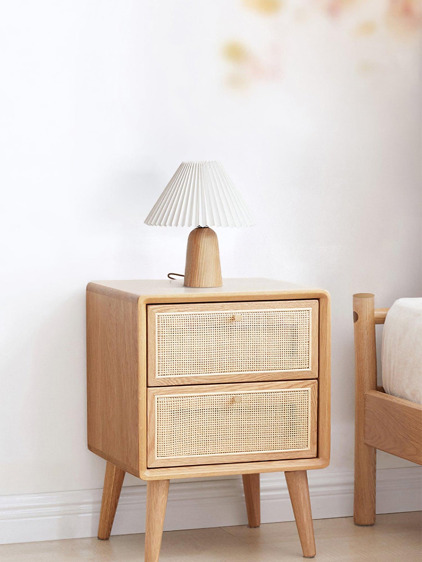 Facet Table Lamp | Wood Base | White or Black Shade