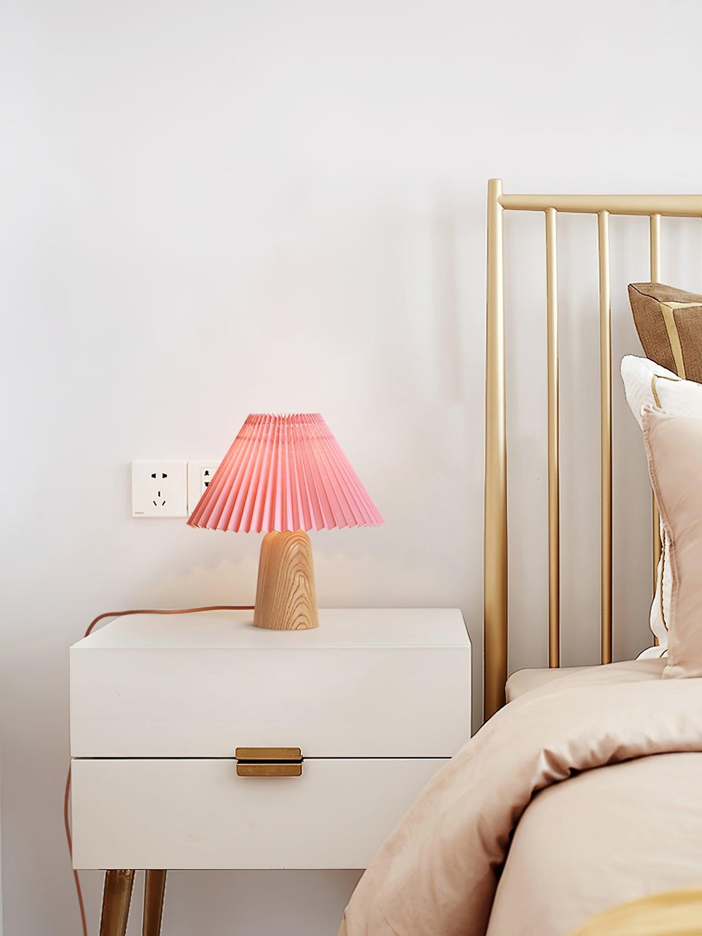 Facet Table Lamp | Wood Base | White or Black Shade