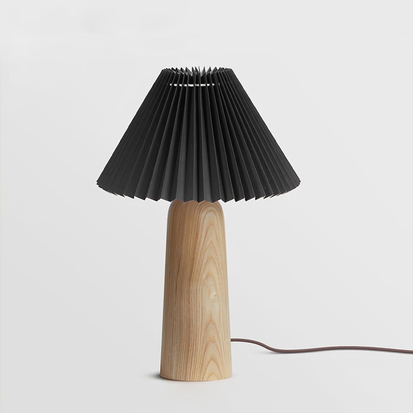 Facet Table Lamp | Wood Base | White or Black Shade