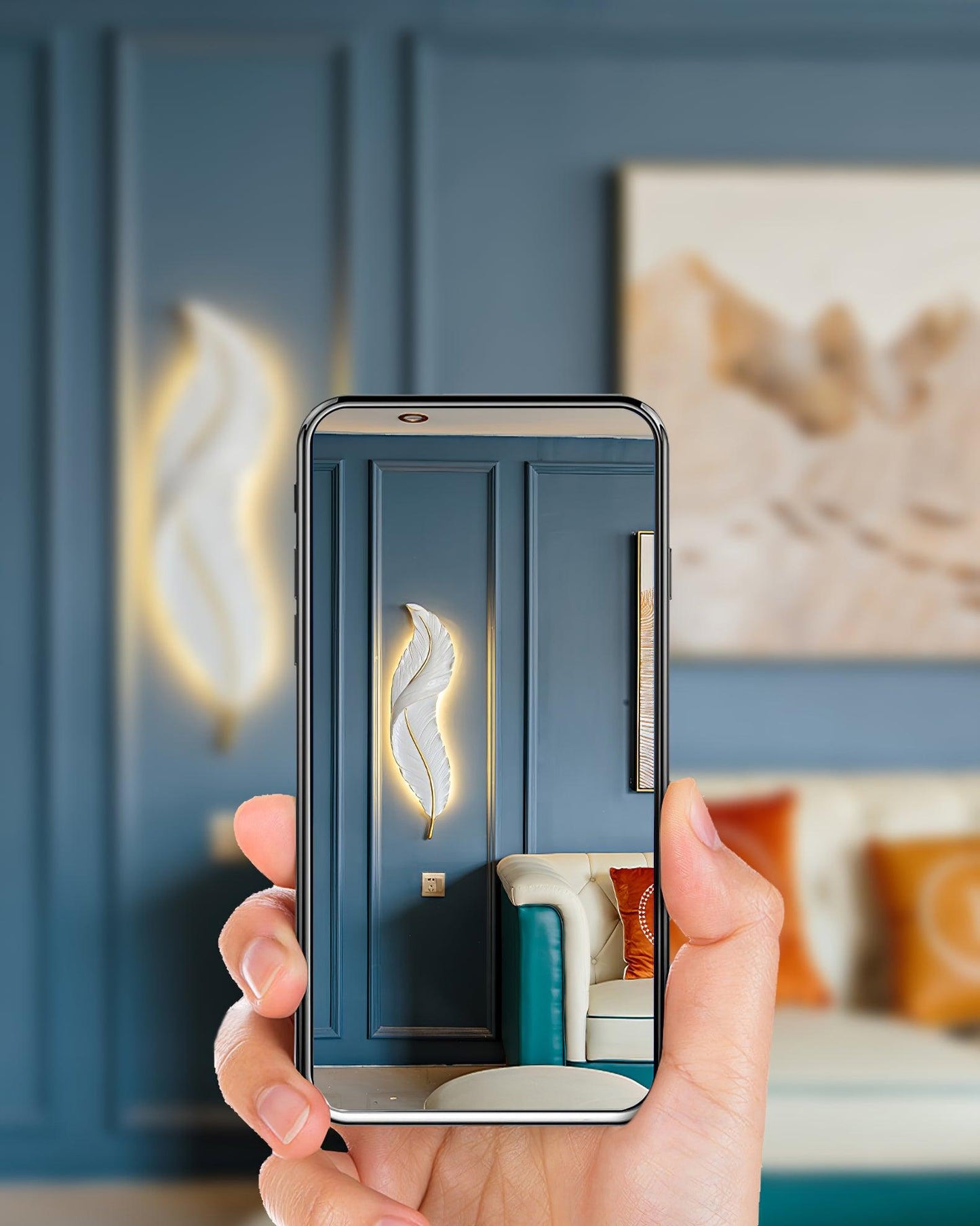 Feather Wall Lamp | Resin | Gold, White