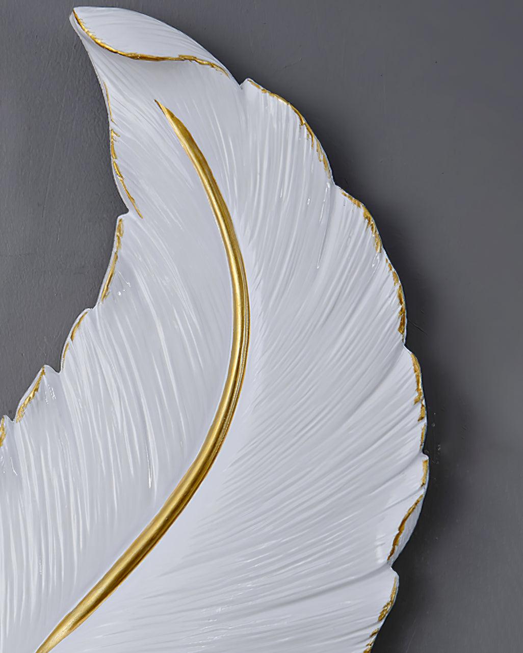 Feather Wall Lamp | Resin | Gold, White