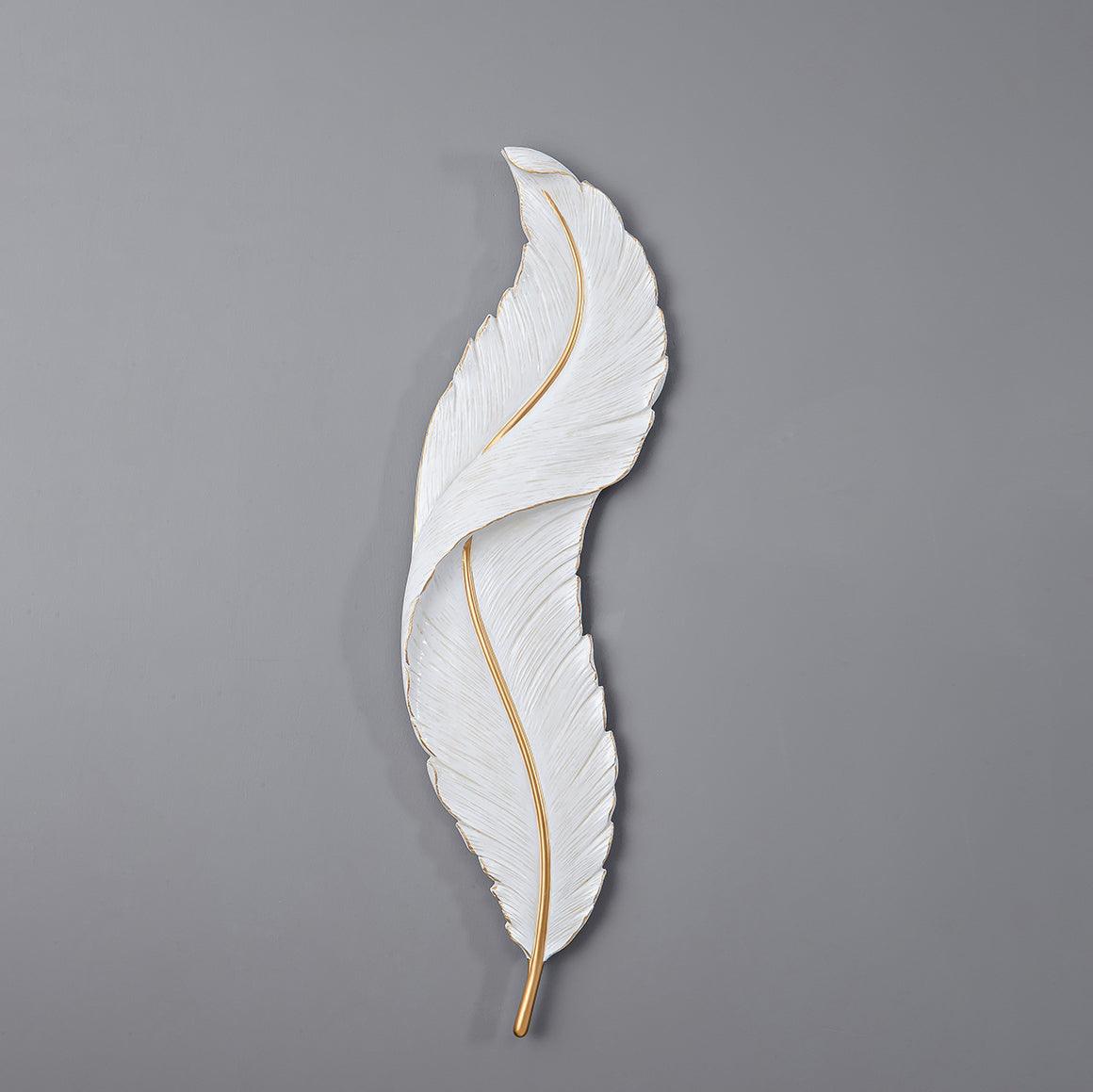 Feather Wall Lamp | Resin | Gold, White