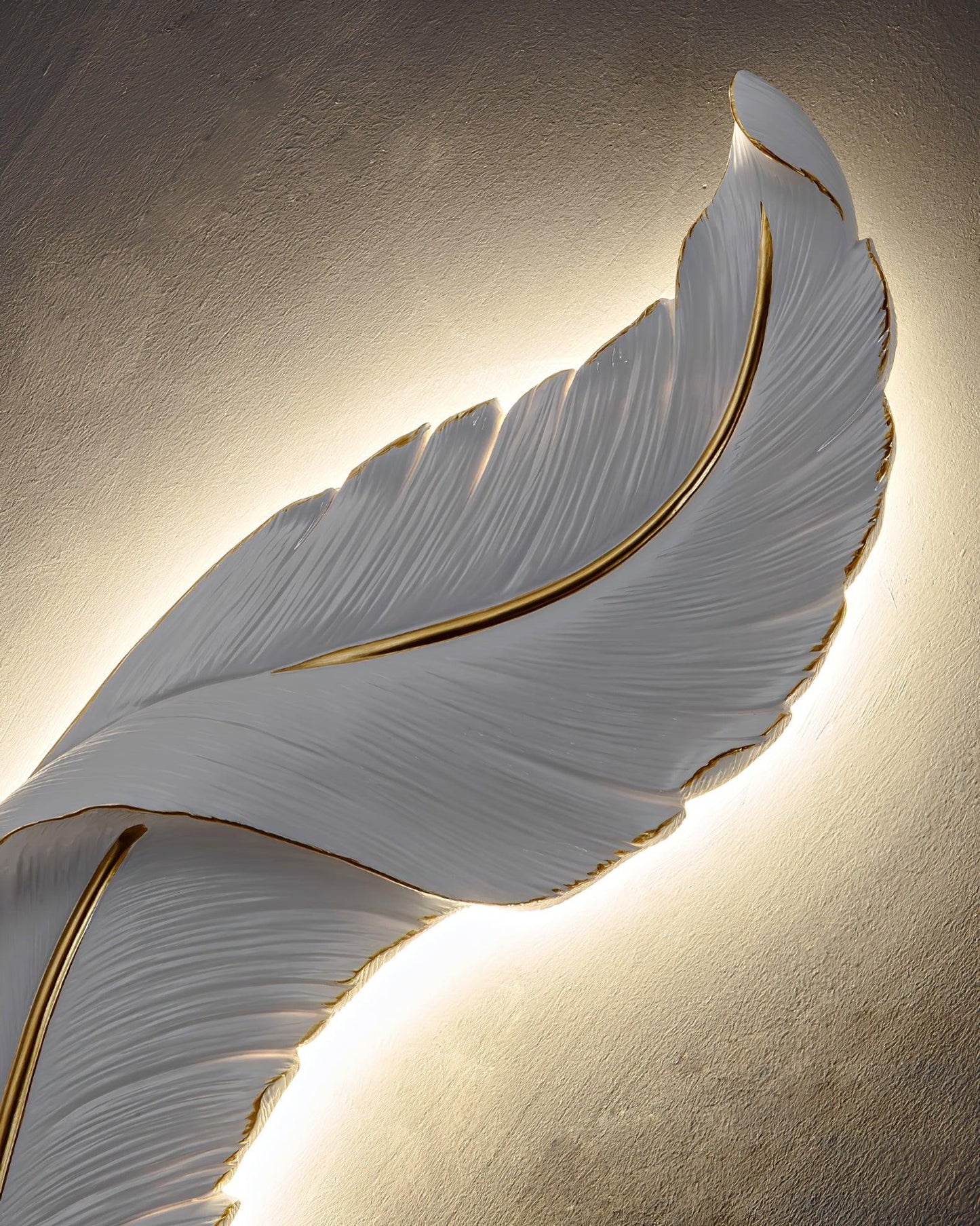 Feather Wall Lamp | Resin | Gold, White