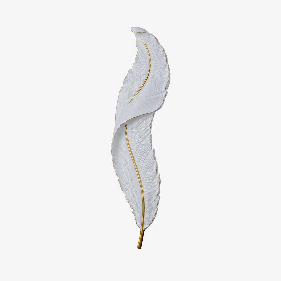 Feather Wall Lamp | Resin | Gold, White