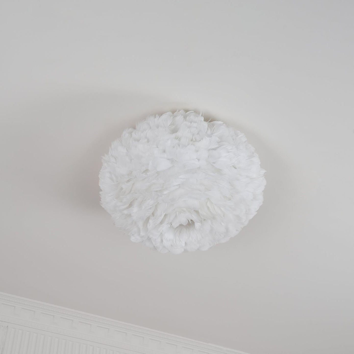 Feathered Ceiling Lamp | Goose Feather | White, Pink