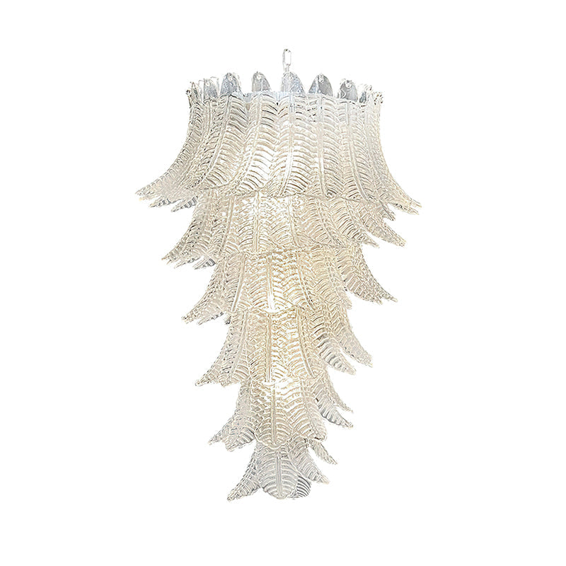 Murano Glass Chandelier | Handcrafted Pink Feather Design | 70cm Diameter