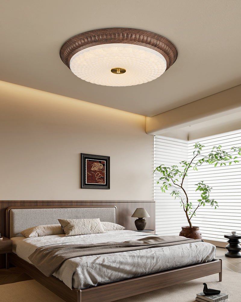 Ferrara Ceiling Light | Walnut Wood Grain | Acrylic
