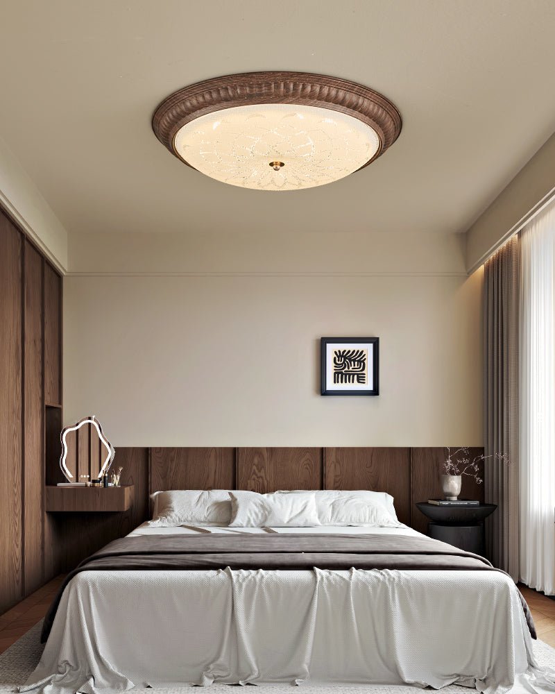 Ferrara Ceiling Light | Walnut Wood Grain | Acrylic