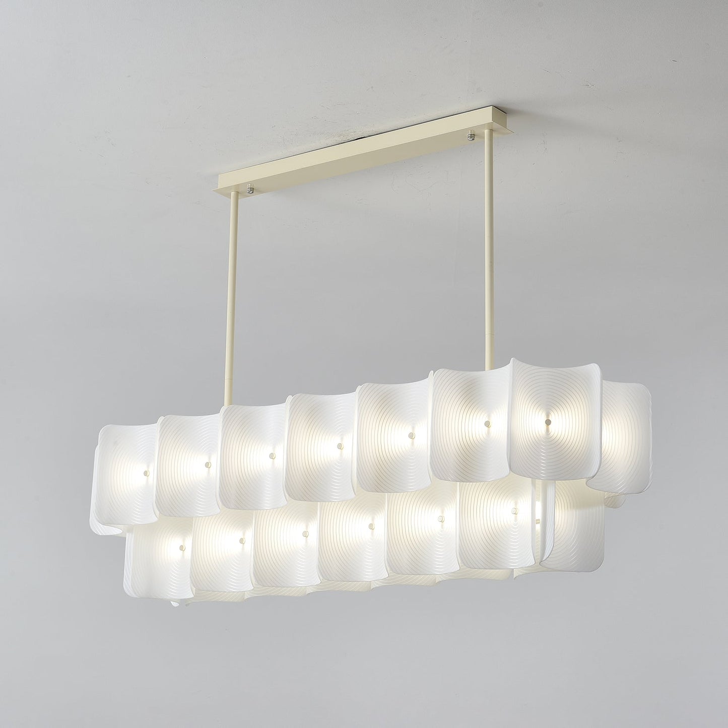 Fingerprint Chandelier | Modern Acrylic | Beige and White