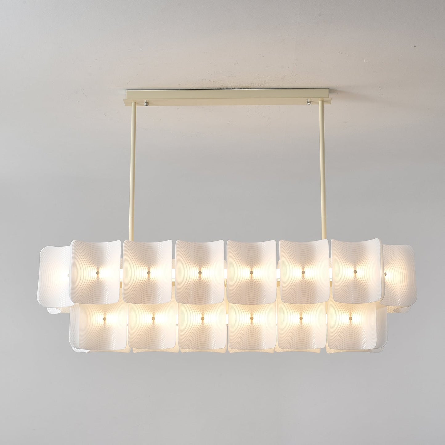 Fingerprint Chandelier | Modern Acrylic | Beige and White