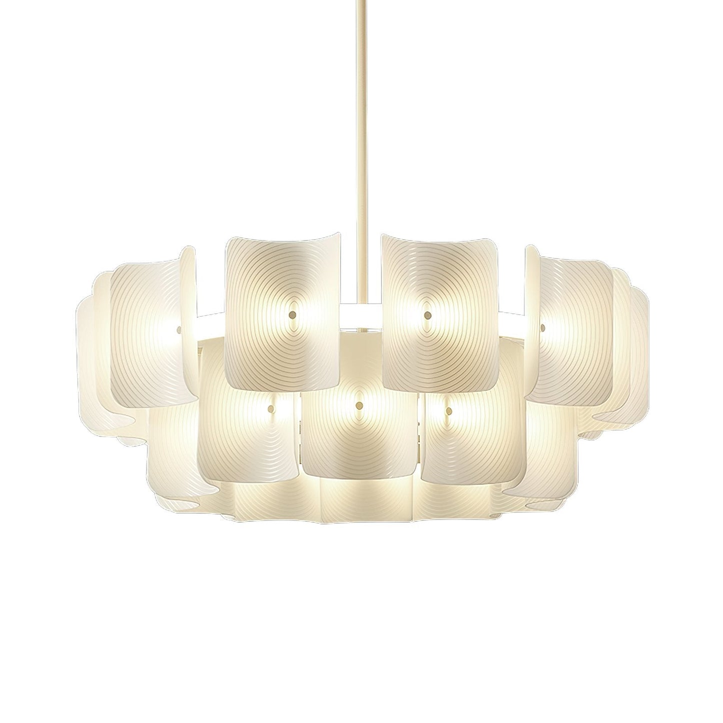 Fingerprint Chandelier | Modern Acrylic | Beige and White