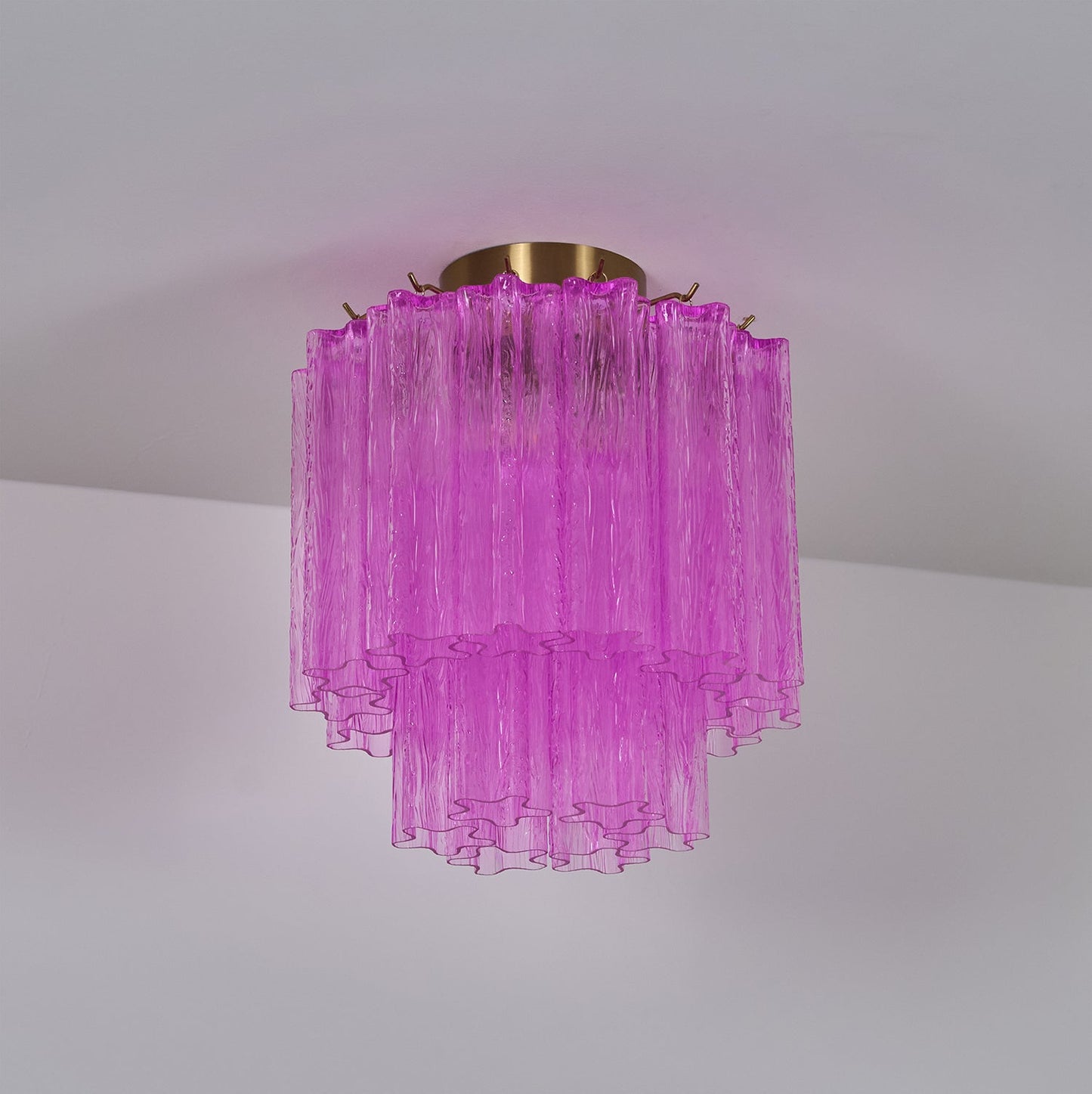 Fiora Rose Red Glass Ceiling Lamp | Pink Glass | Gold Finish