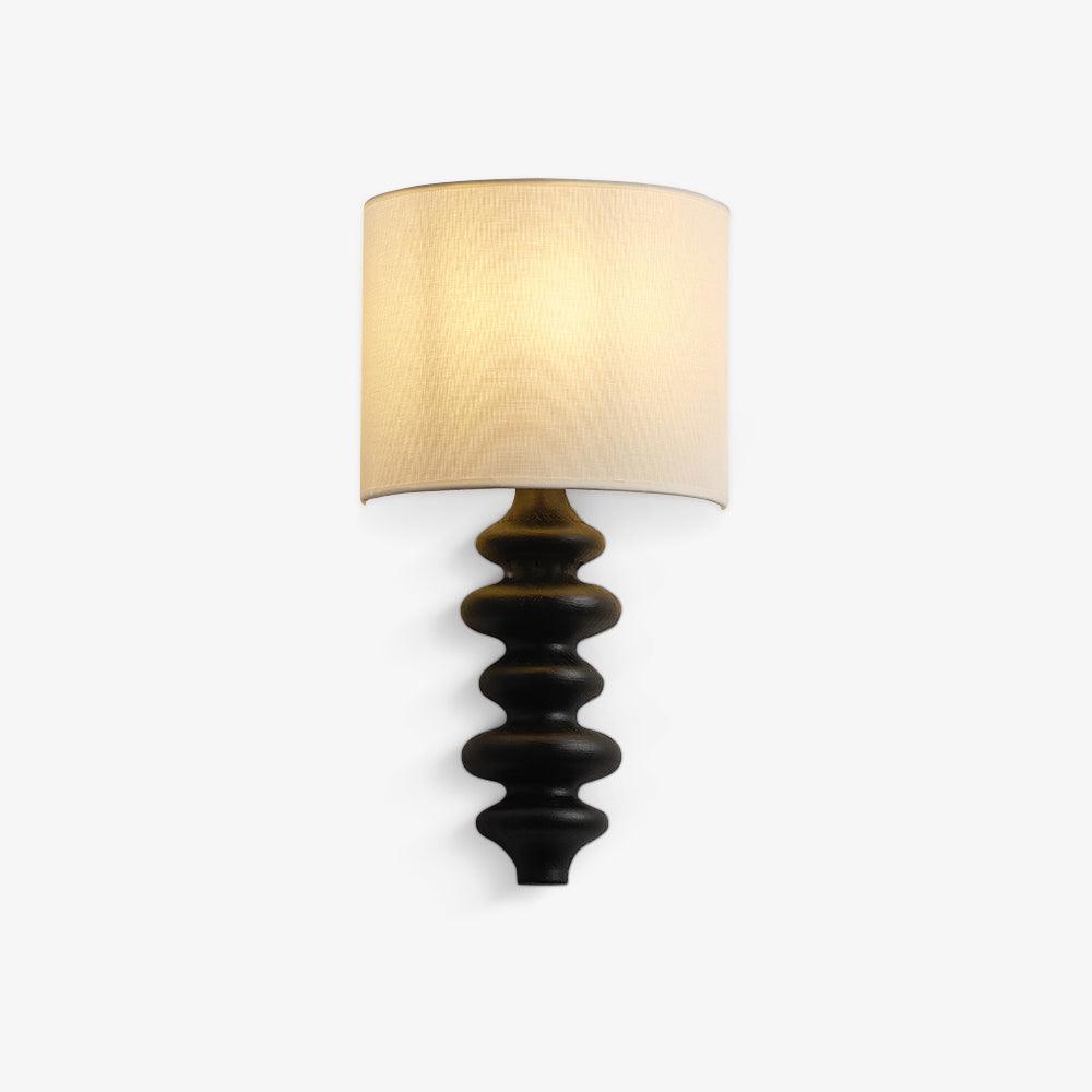 Fishbone Sconce | Solid Wood & Fabric | Black, White, Wood Color