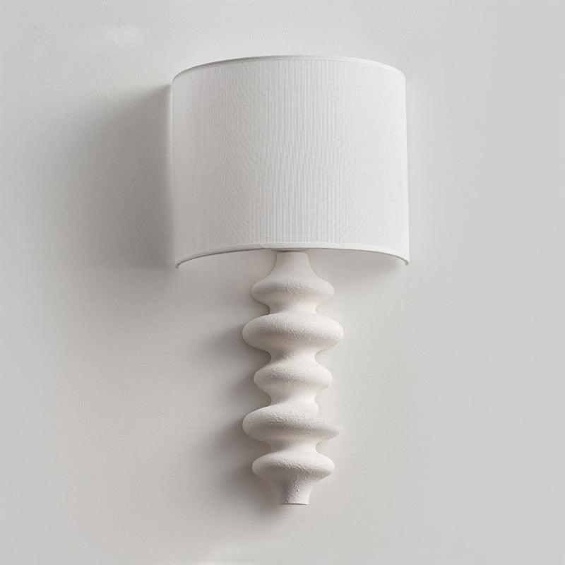 Fishbone Sconce | Solid Wood & Fabric | Black, White, Wood Color