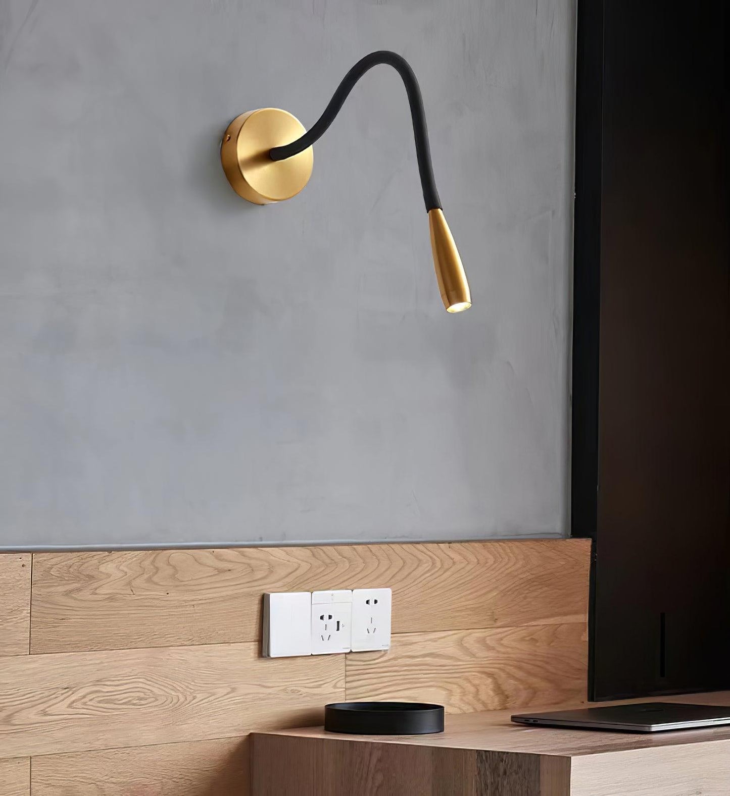 Flexi Hose Wall Light Sconce | Metal & Aluminum | Gold & Brushed Bronze | Set of 2