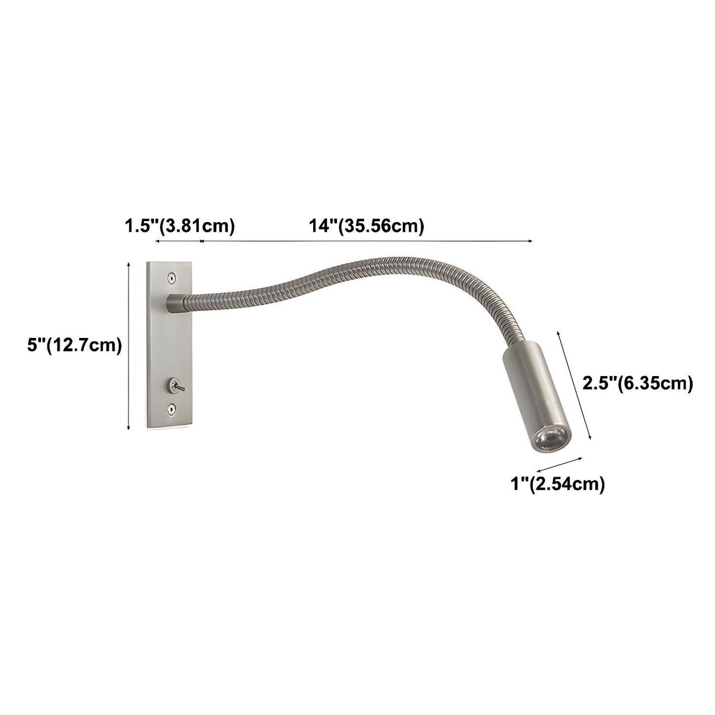 Gooseneck Wall Lamp | Metal | Black, Brushed Bronze, Sand Nickel