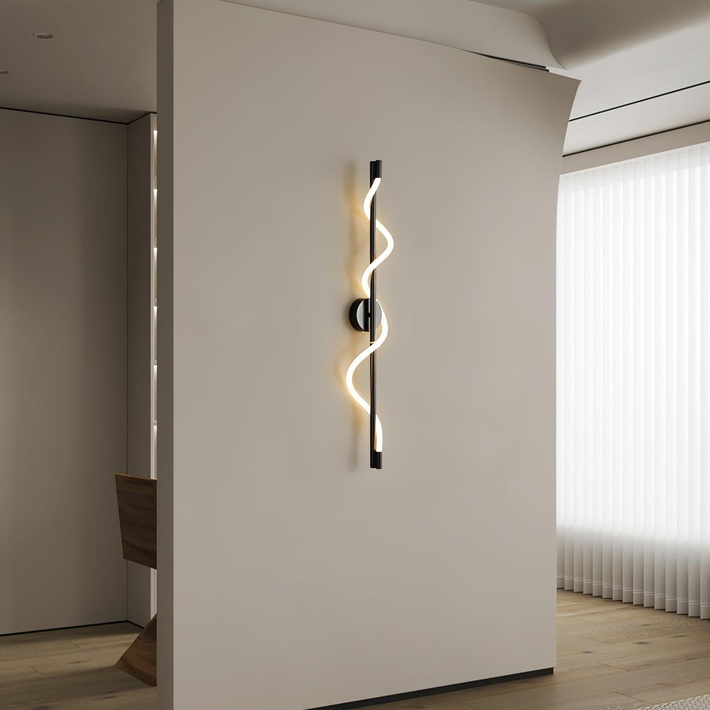 Flexible Linear Curve Wall Lamp | Silicone & Metal | Set of 2