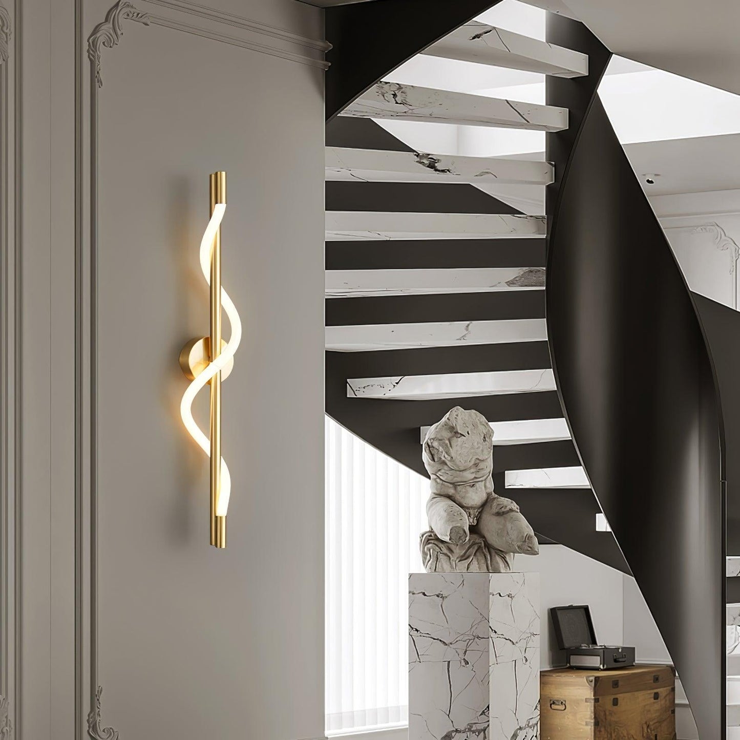 Flexible Linear Curve Wall Lamp | Silicone & Metal | Set of 2