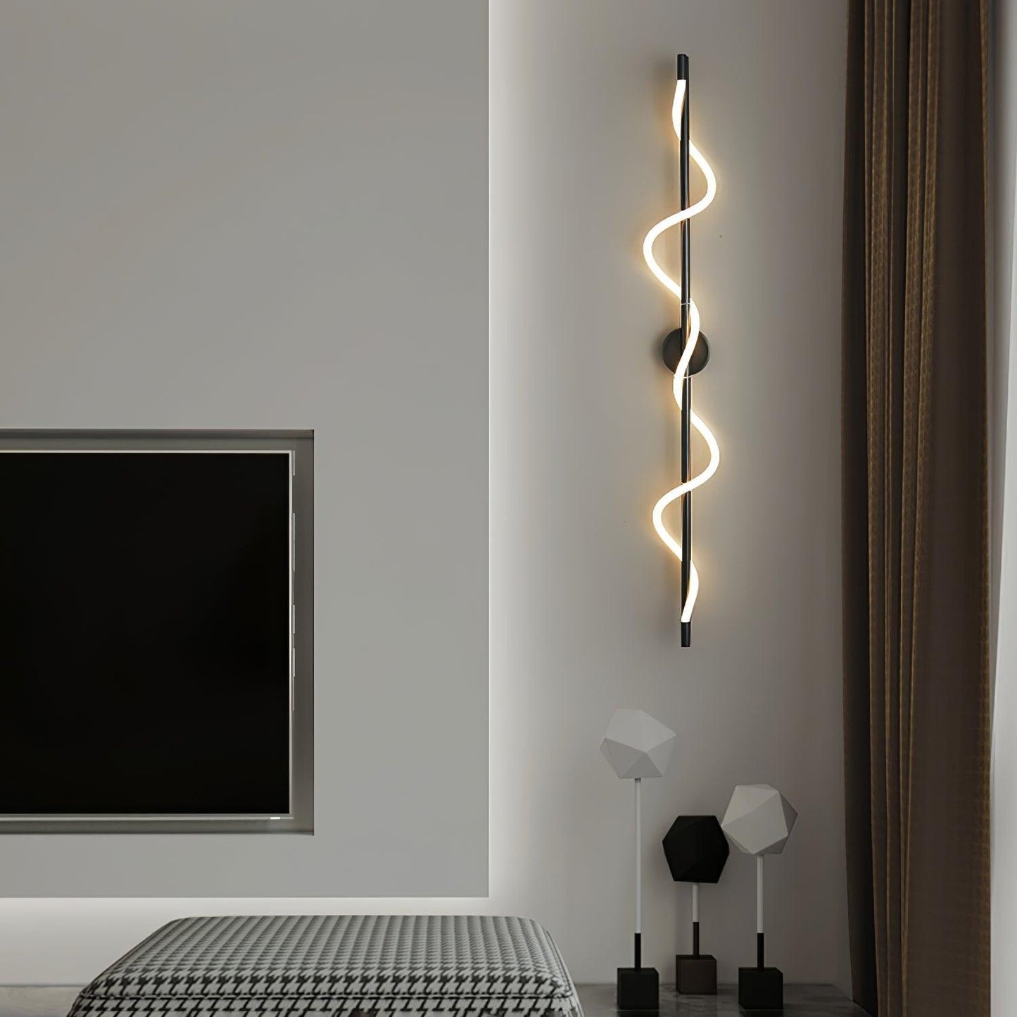 Flexible Linear Curve Wall Lamp | Silicone & Metal | Set of 2