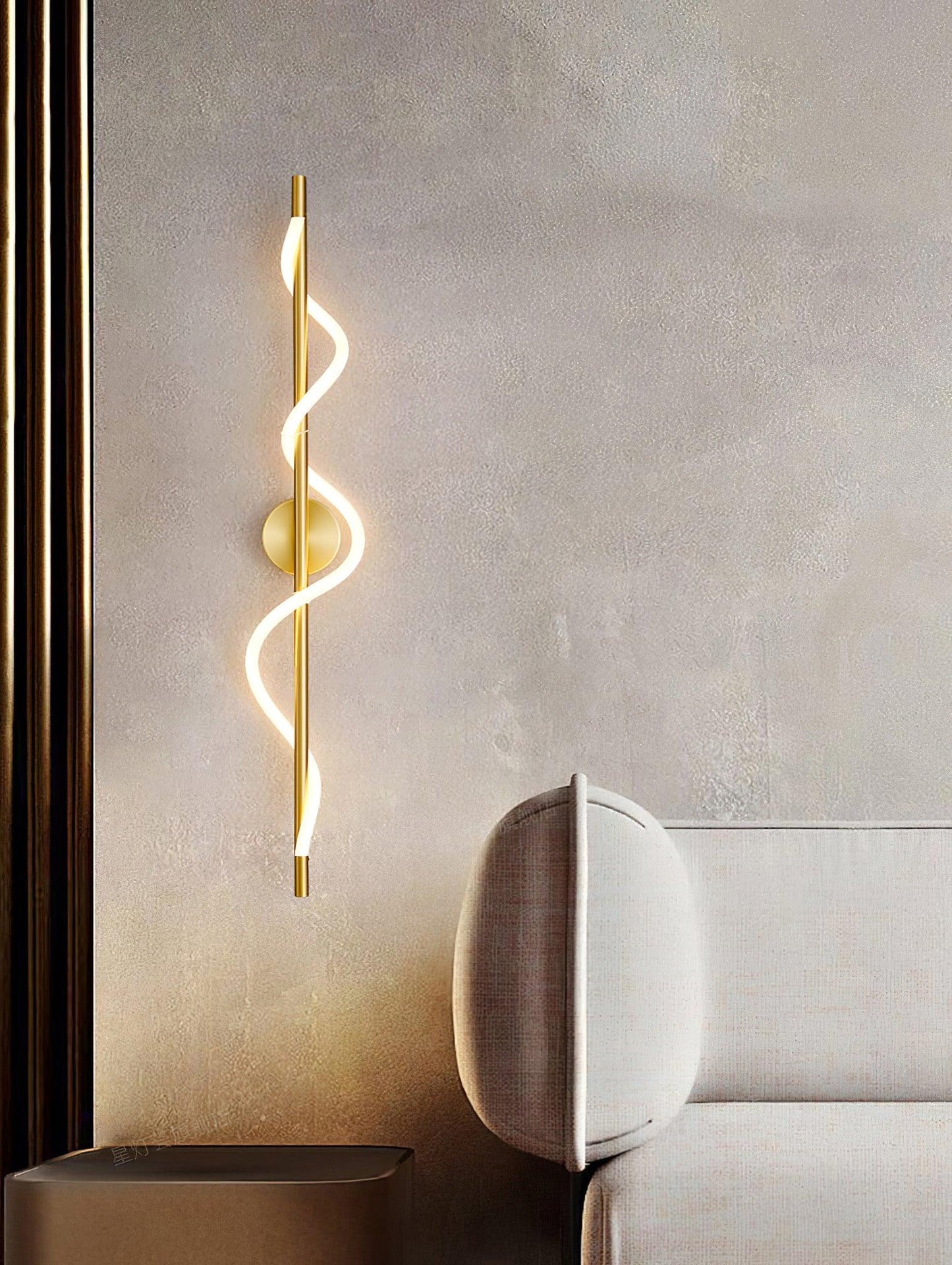 Flexible Linear Curve Wall Lamp | Silicone & Metal | Set of 2