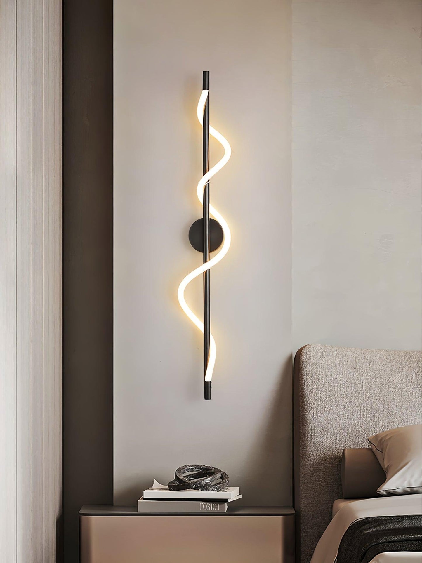 Flexible Linear Curve Wall Lamp | Silicone & Metal | Set of 2