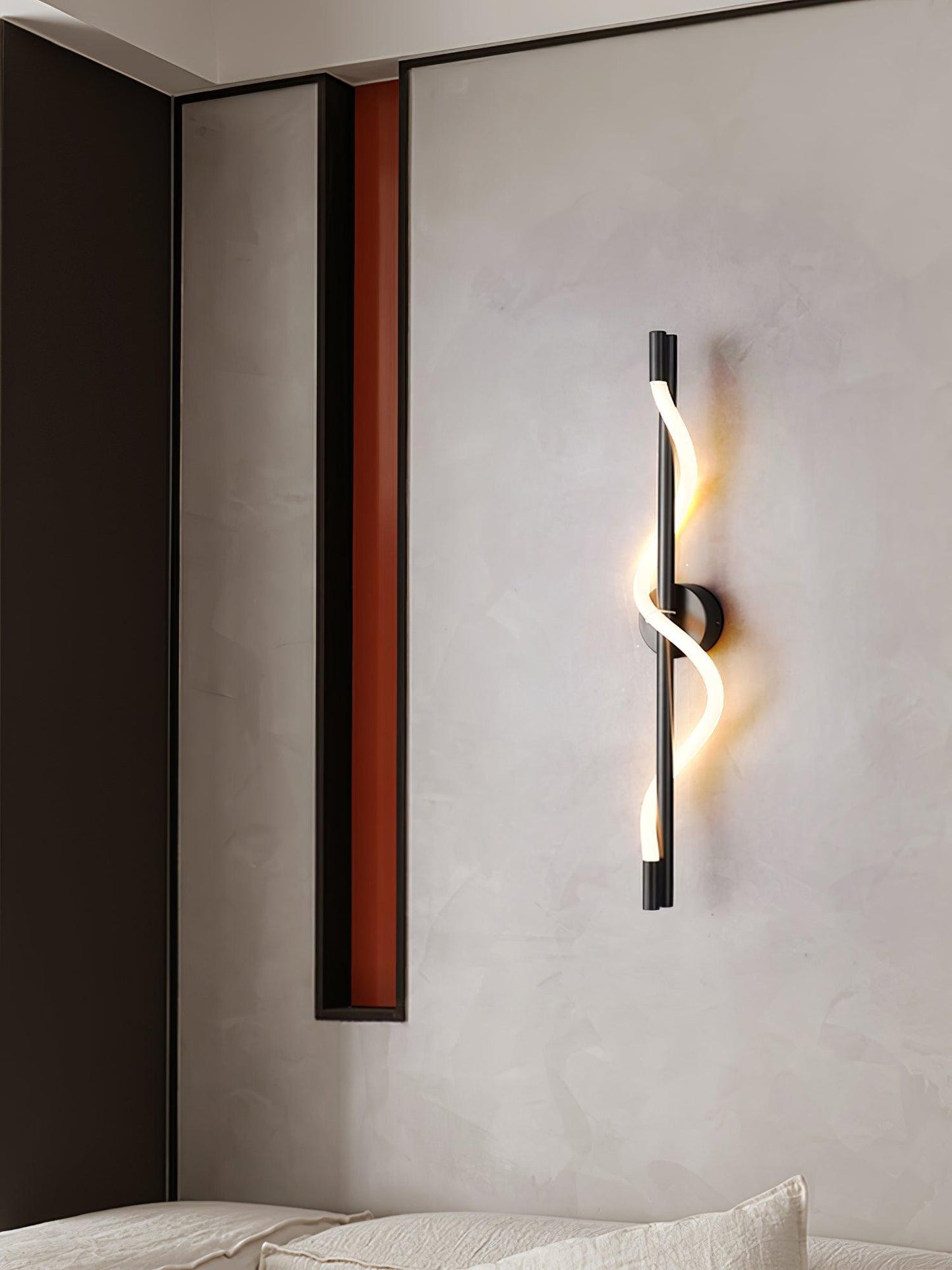 Flexible Linear Curve Wall Lamp | Silicone & Metal | Set of 2