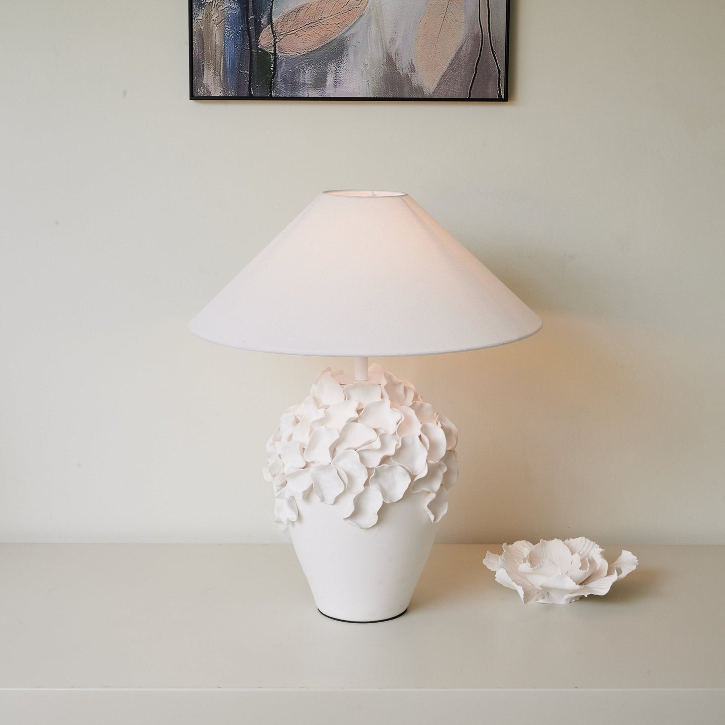 Florae Table Lamp | Ceramic Base | White