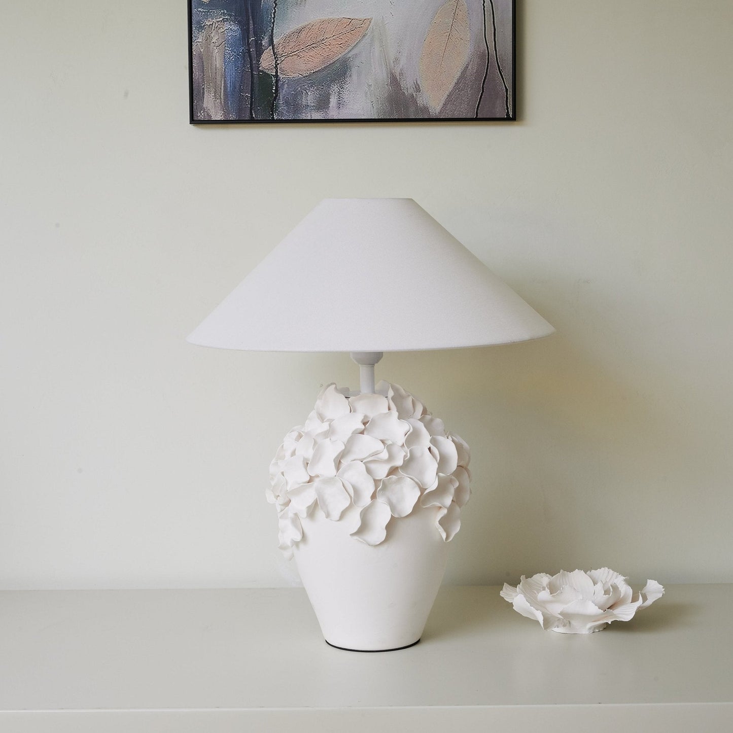 Florae Table Lamp | Ceramic Base | White