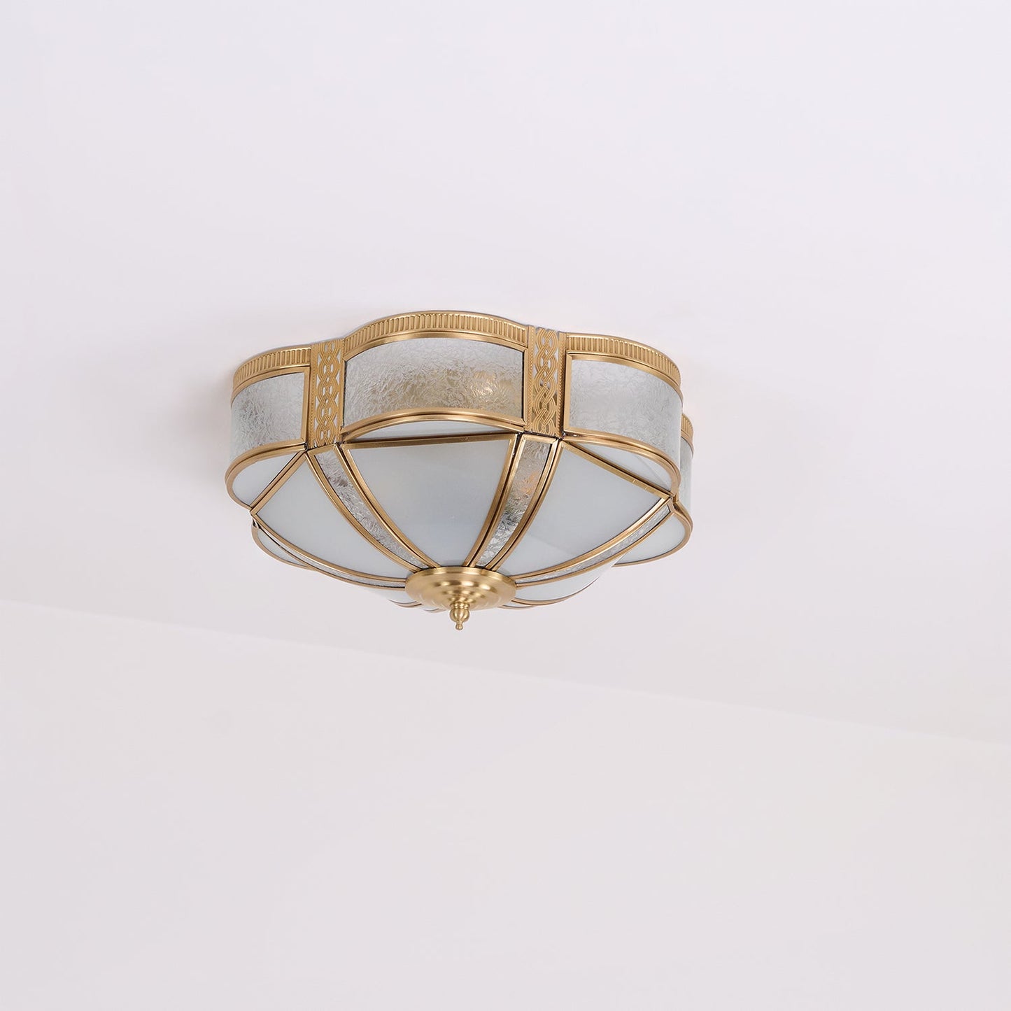 Floral Brass Ceiling Lamp | Brass & Glass | Vintage Design