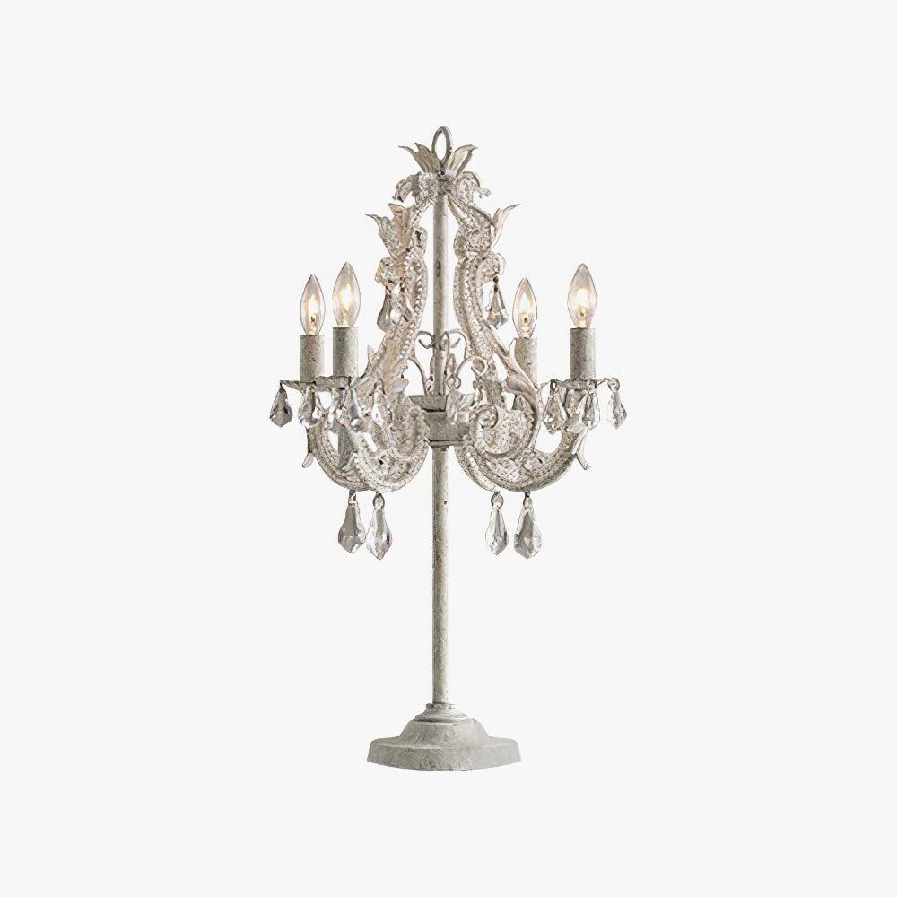 Candle Table Lamp | Crystal | Antique White