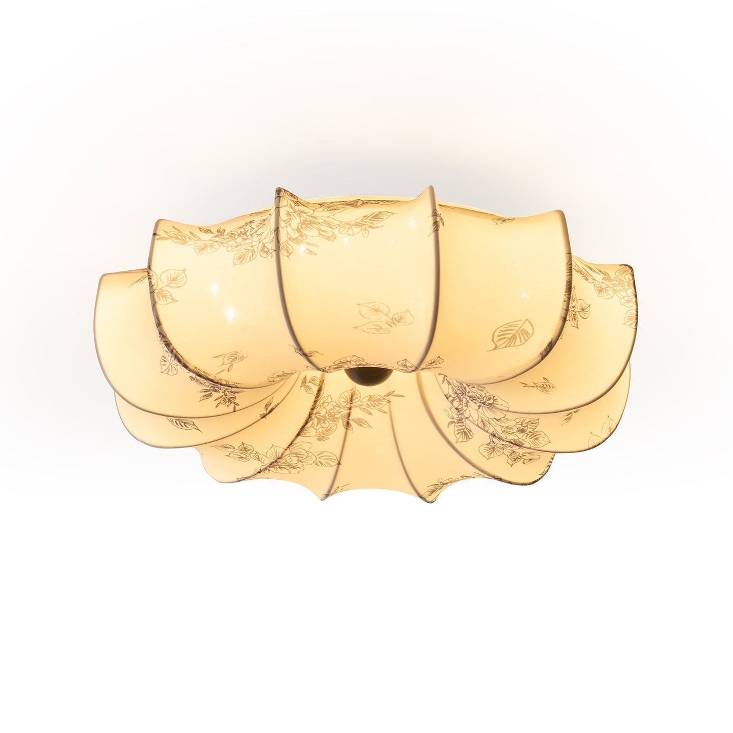 Floralis Ceiling Light | Fabric, Metal, Wood, Acrylic | Beige Shade