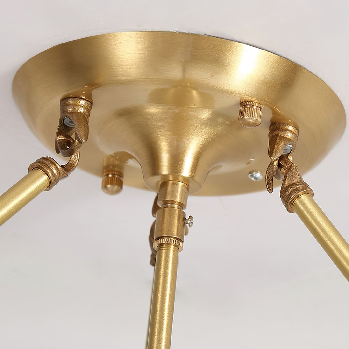 Flower Shape Ceiling Light | Frosted Glass & Brass | White Finish