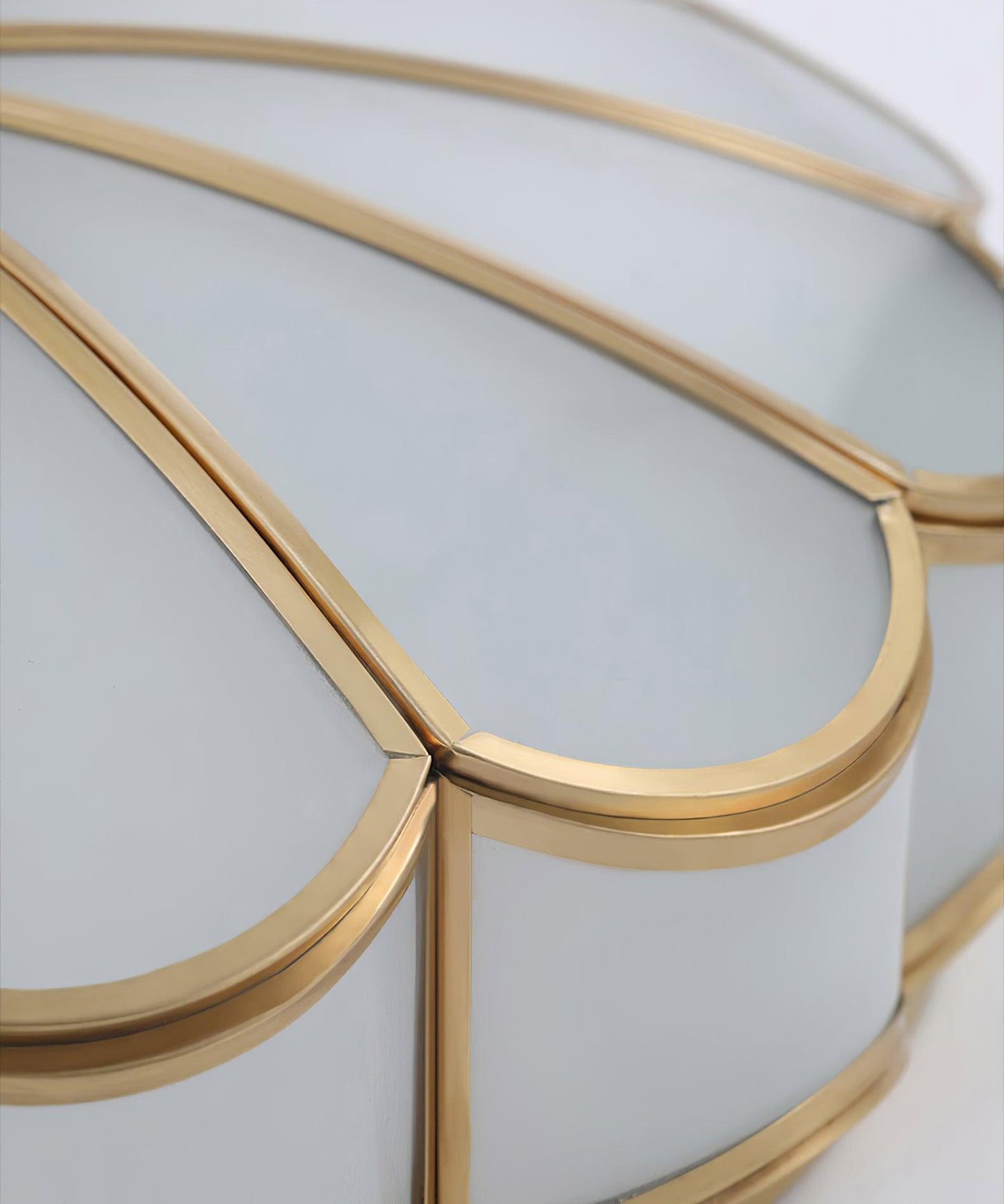 Flower Shape Ceiling Light | Frosted Glass & Brass | 3, 4, or 6 Heads