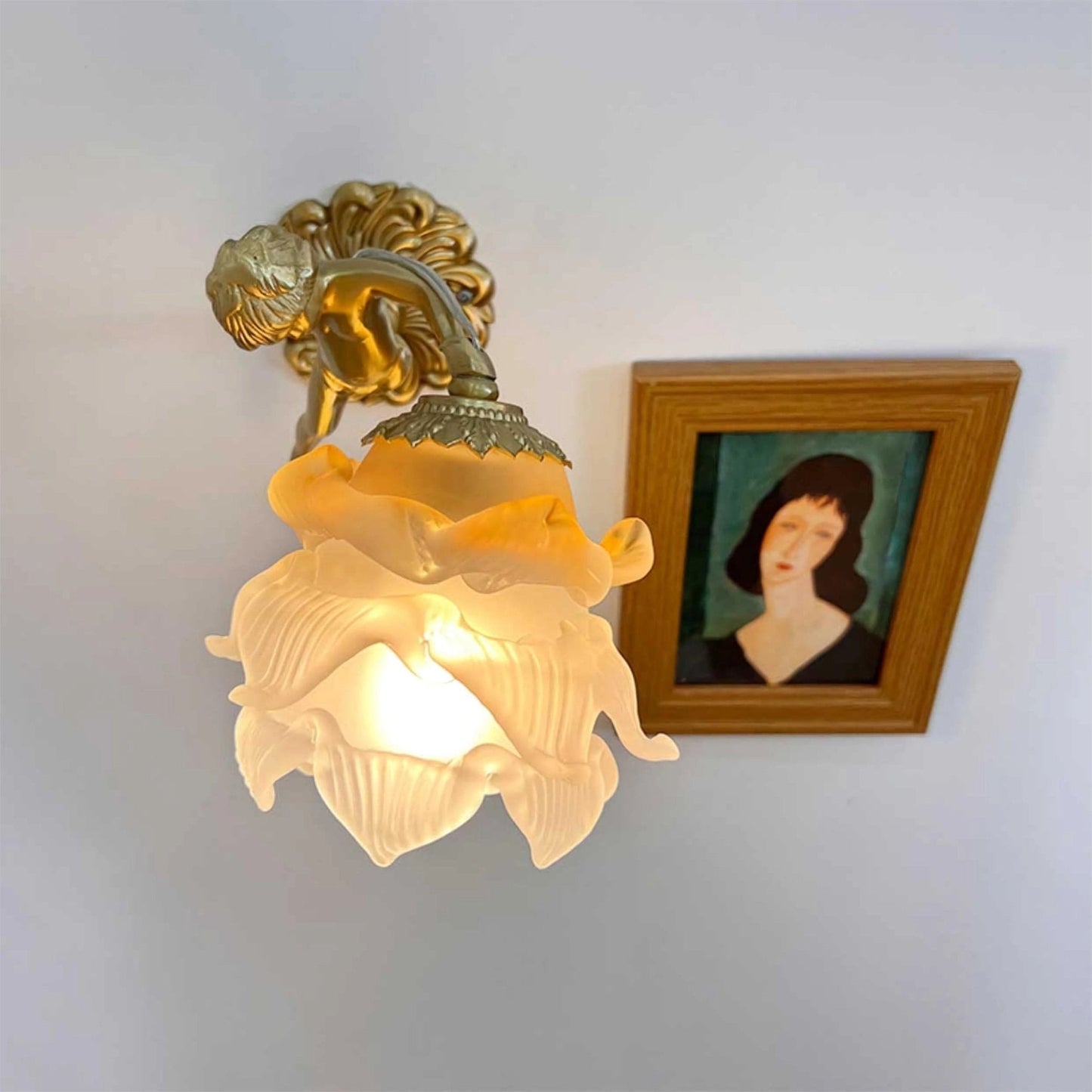 Flying Angel Wall Light | Baroque Design | Copper Finish