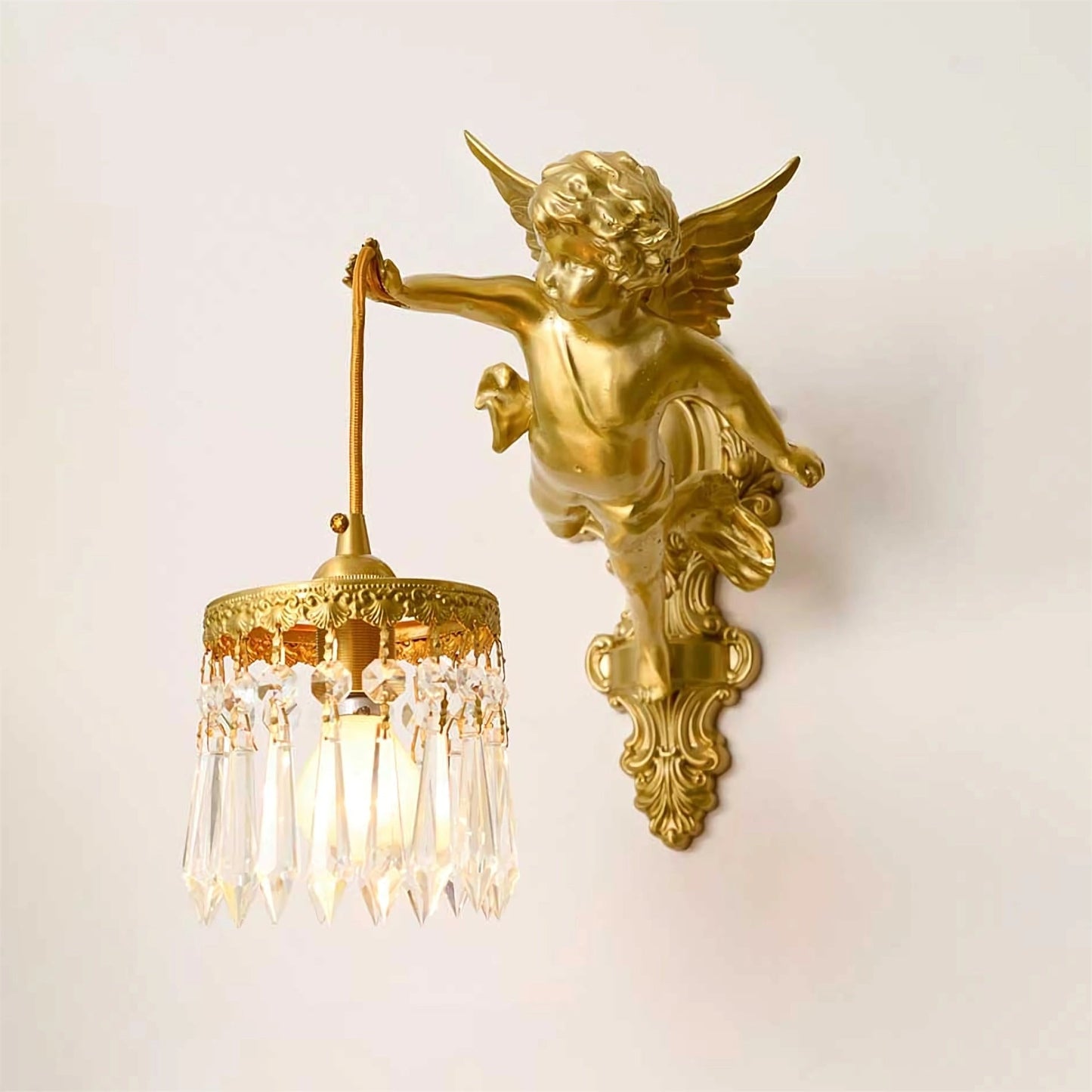 Flying Angel Wall Light | Baroque Design | Copper Finish