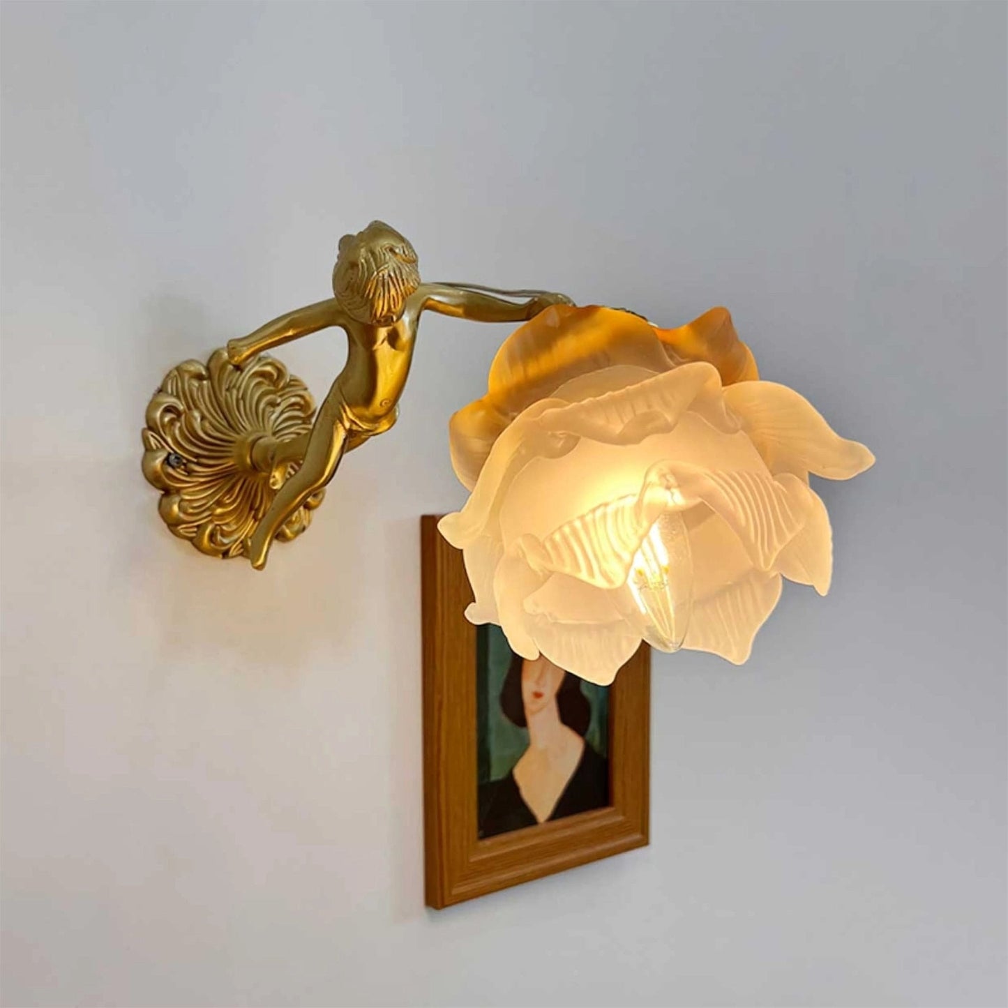 Flying Angel Wall Light | Baroque Design | Copper Finish
