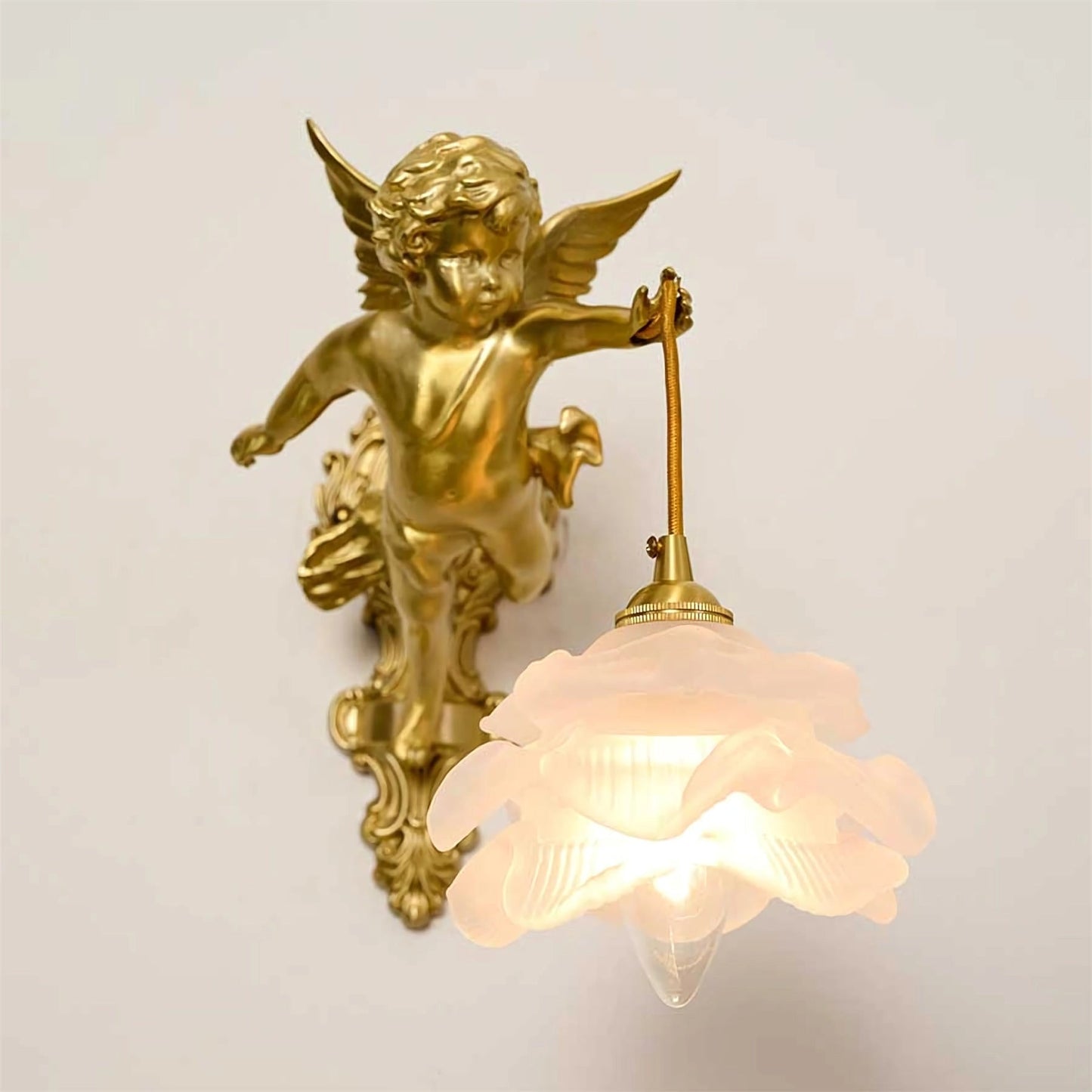 Flying Angel Wall Light | Baroque Design | Copper Finish